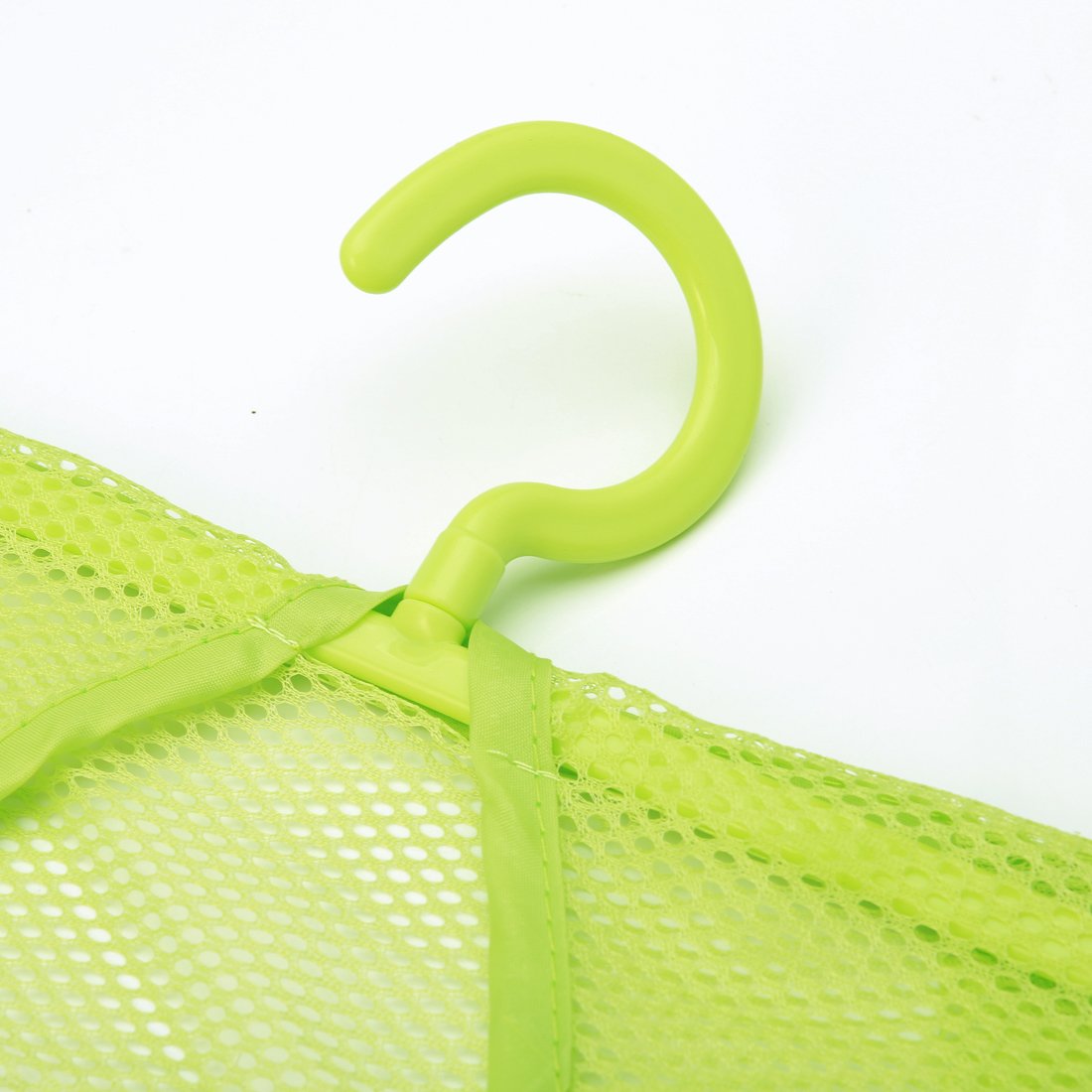 Andux 3-Pack Colorful Mesh Hanging Storage Bags - Shower Organizer, Closet Hamper, Clothes Collection with Clips (Green, SNWD-01) - Perfect for Bathroom, Laundry Room & Dorm Organization