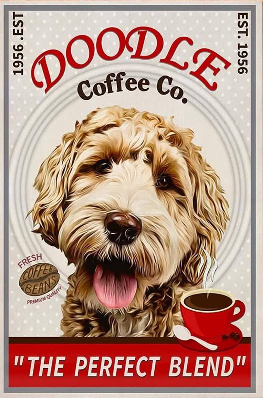 500-Piece Wooden Jigsaw Puzzle - Golden Doodle Dog Coffee Theme, Fun & Educational Puzzle for Adults & Kids, Perfect for Family Game Night & Cognitive Development, Great Gift Idea for Puzzle Lovers
