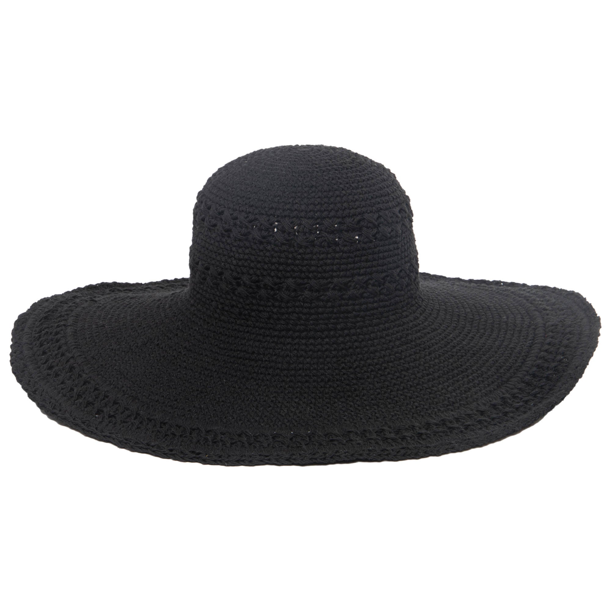 Women's Oversized Brim Crochet Hat with Scalloped Edge - Elegant Sun Protection for Beach, Summer Outfits and Outdoor Activities