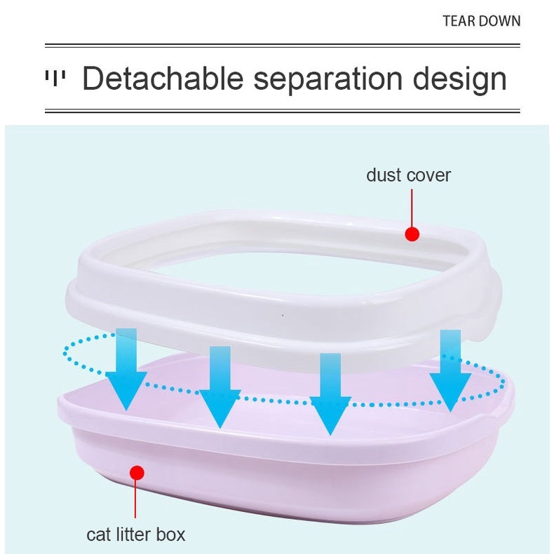 Easy Clean Cat Litter Box with Scoop - Odor Control Self-Cleaning Pet Litter Tray for Indoor Cats - Perfect for Small Spaces & Multi-Cat Homes