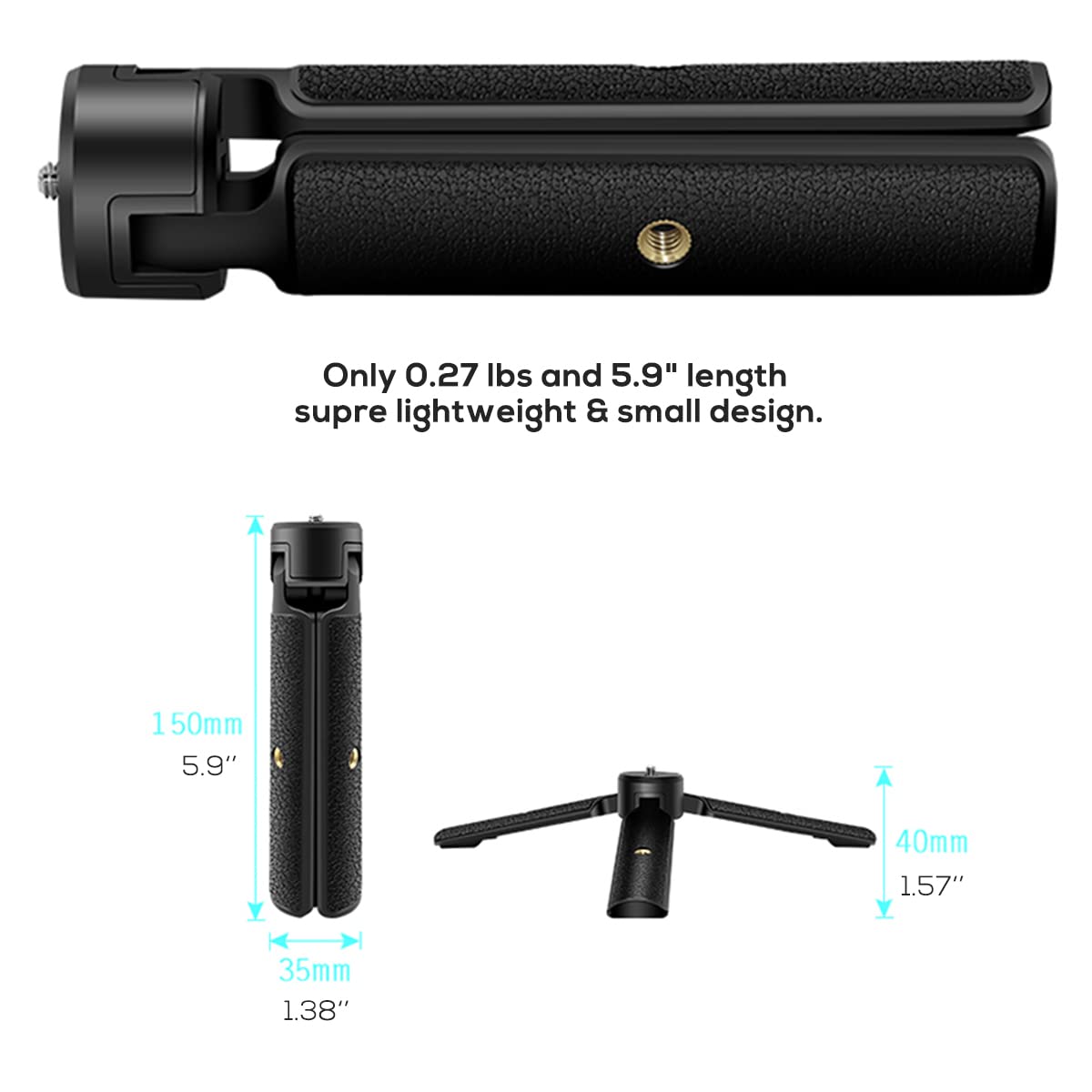 Extended Handle Grip & Tripod 2-in-1 for Gimbal Stabilizer - Compatible with DJI Ronin-S, Zhiyun WEEBILLs, Zhiyun Crane - Desktop Tripod Stand for DSLR Cameras - Perfect for Vlogging, Live Streaming & Professional Photography