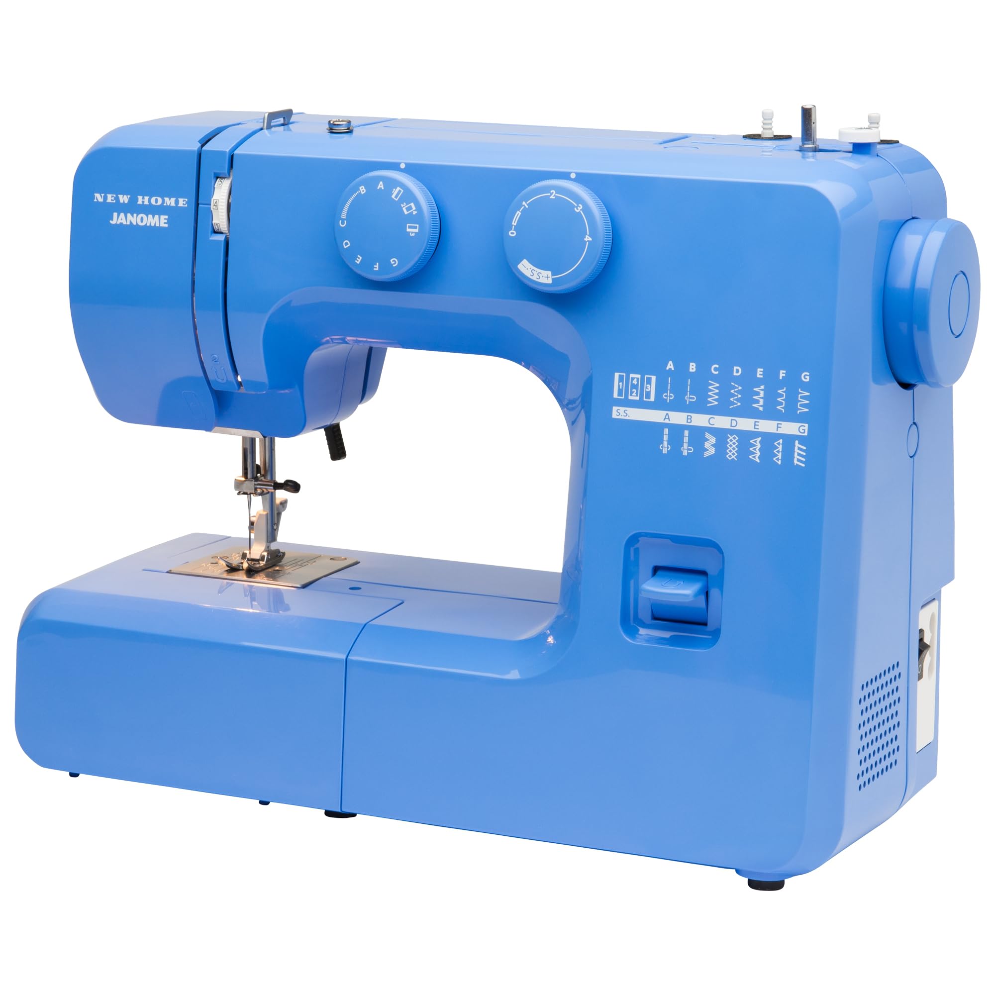 Janome Blue Couture Easy-to-Use Sewing Machine with Interior Metal Frame - Beginner Friendly with Bobbin Diagram & Tutorial Videos | Perfect for DIY Crafts, Home Decor & Fashion Projects