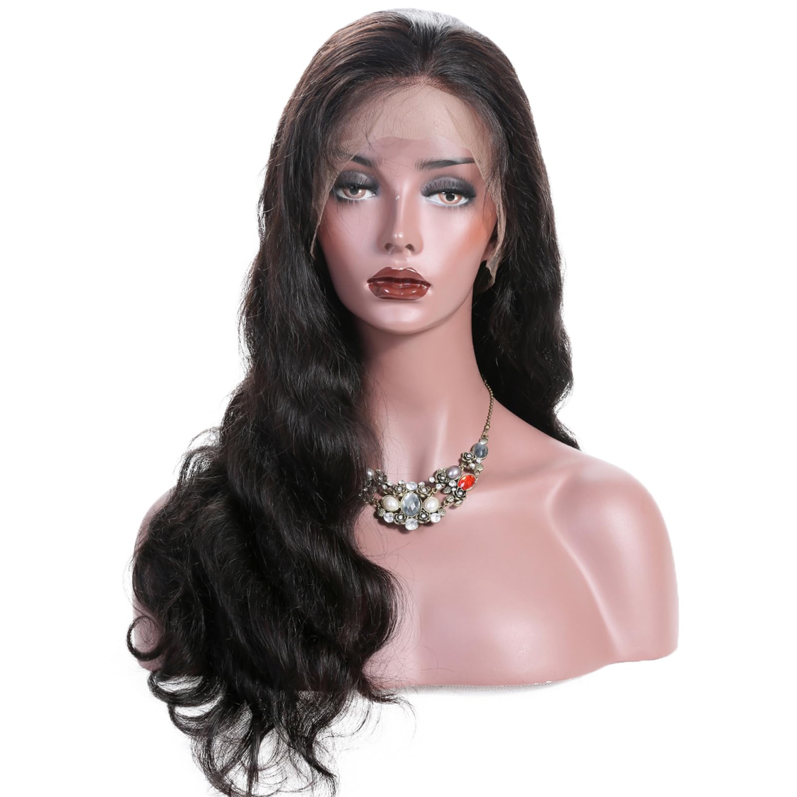 KUN 360 Lace Front Human Hair Wigs for Black Women - 12 Inch Body Wave Wig with Pre-Plucked Natural Hairline, Bleached Knots & Baby Hair | 150% Density Natural Color Human Hair Wigs for Daily Wear, Parties & Special Occasions