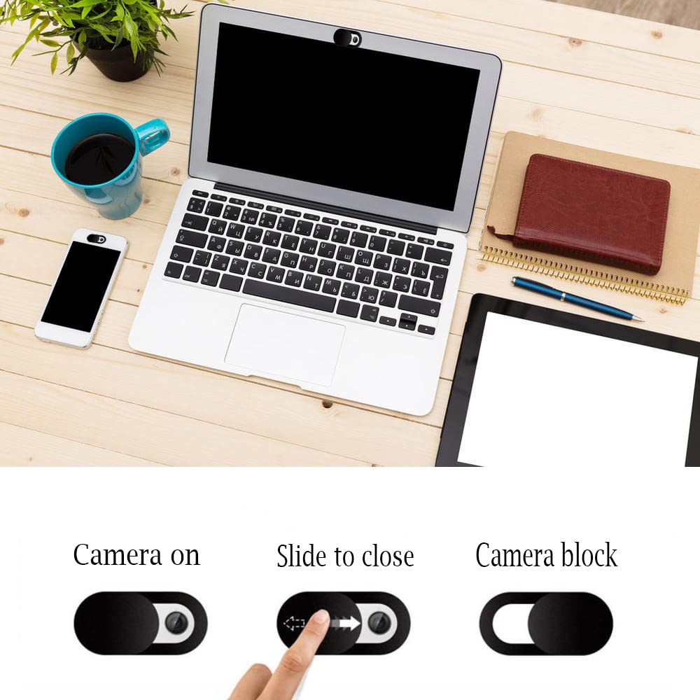 Ultra Thin Webcam Cover Slide - Privacy Protector for MacBook Pro, iMac, PC, Laptop, Tablet, iPad, Surface Pro & Echo Show | Prevent Hacking & Secure Your Camera (Perfect for Work, School & Online Meetings)
