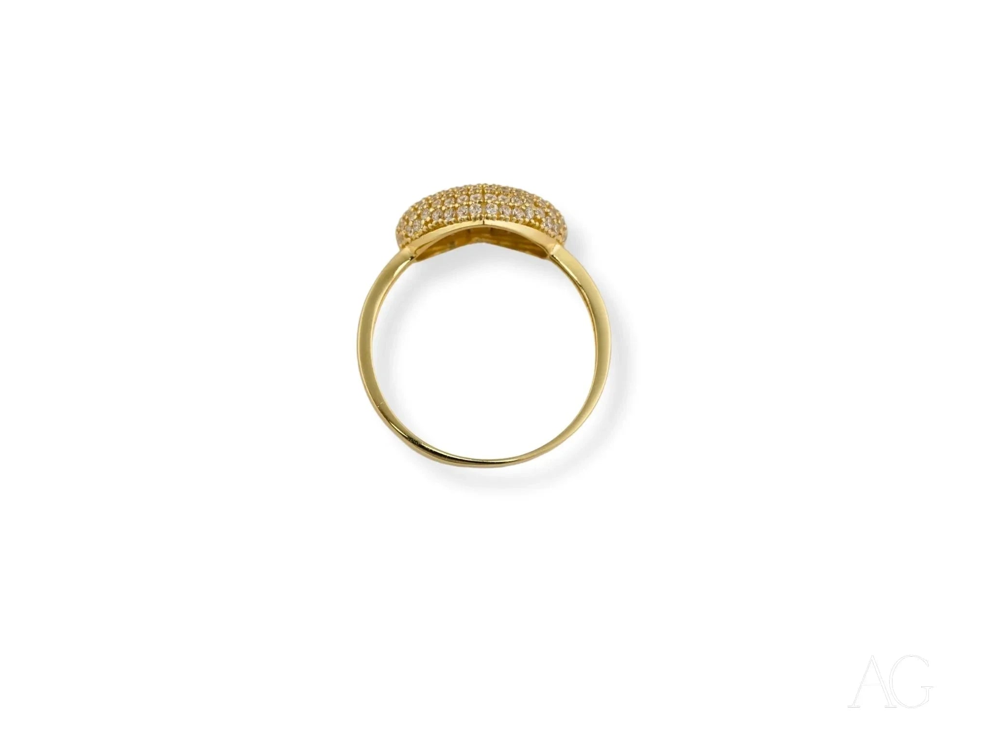 18K Yellow Gold Heart Shaped Ring for Women - Elegant & Romantic Jewelry Gift for Valentine's Day, Anniversary & Special Occasions