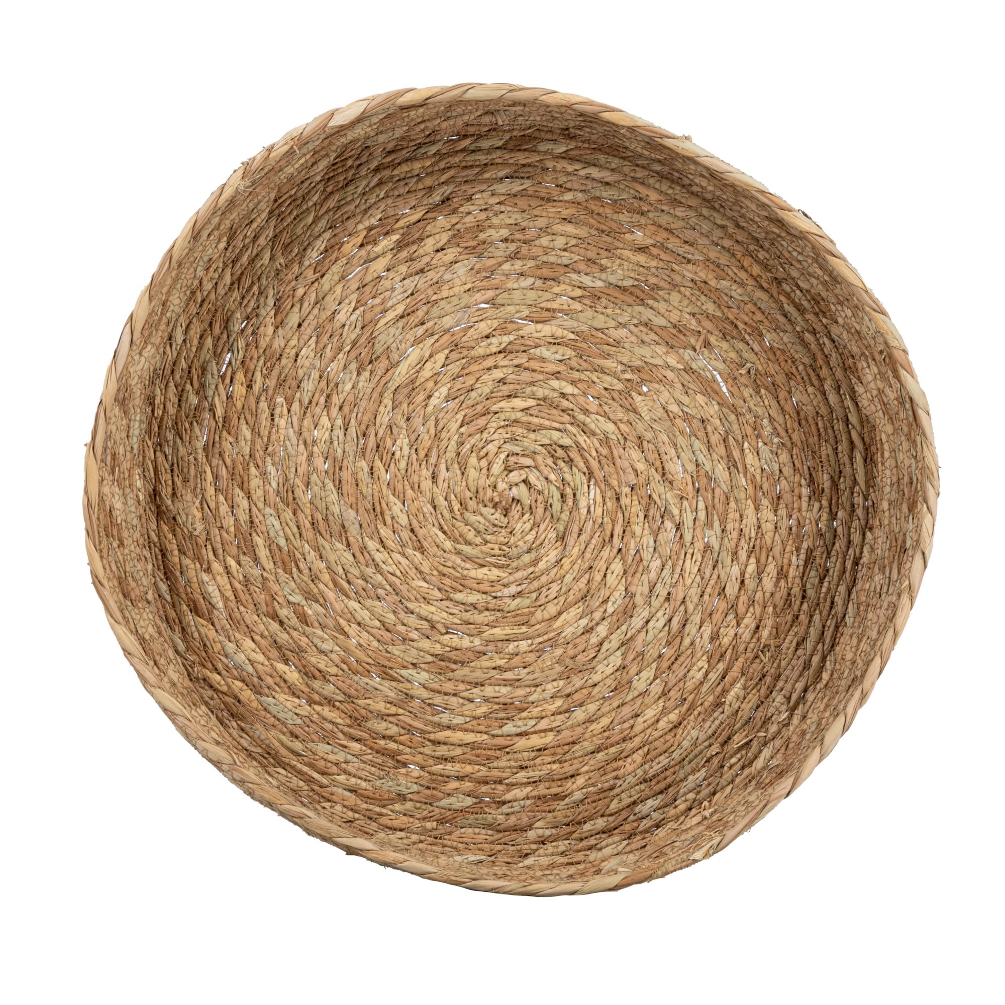 Natural Round Hand-Woven Cattail Tray - Eco-Friendly Home Decor for Dining Table Centerpiece, Bathroom Organizer & Living Room Storage | Household Essentials
