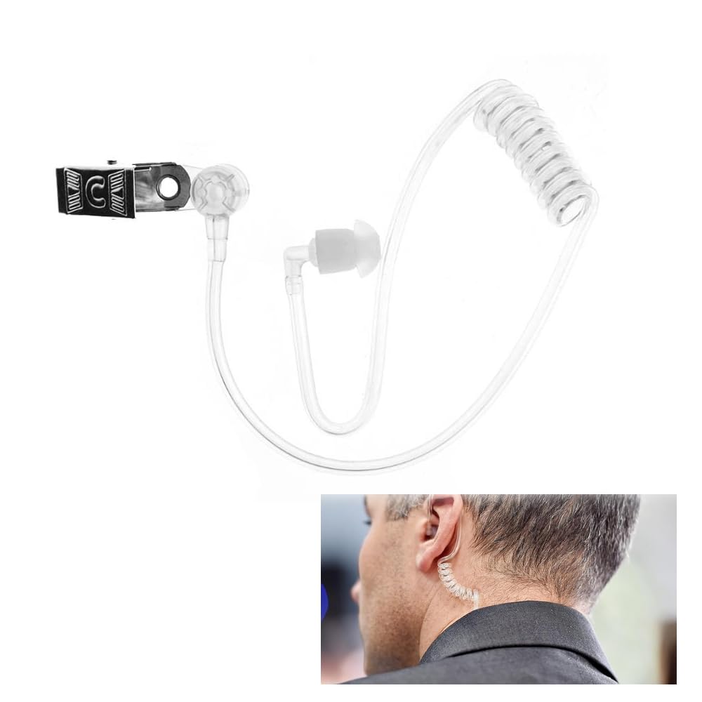 Weforu 3PCS Replacement Acoustic Tube for 2-Way Radio Headsets - Clear Coil Earpiece for Motorola & Kenwood Walkie Talkies - Perfect for Security, Construction & Outdoor Communication