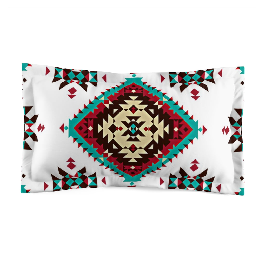 Southwestern Flare Microfiber Pillow Sham - Standard & King Size Bedding Pillows for Bedroom Decor | Perfect for Southwestern, Boho & Farmhouse Style Home Decor