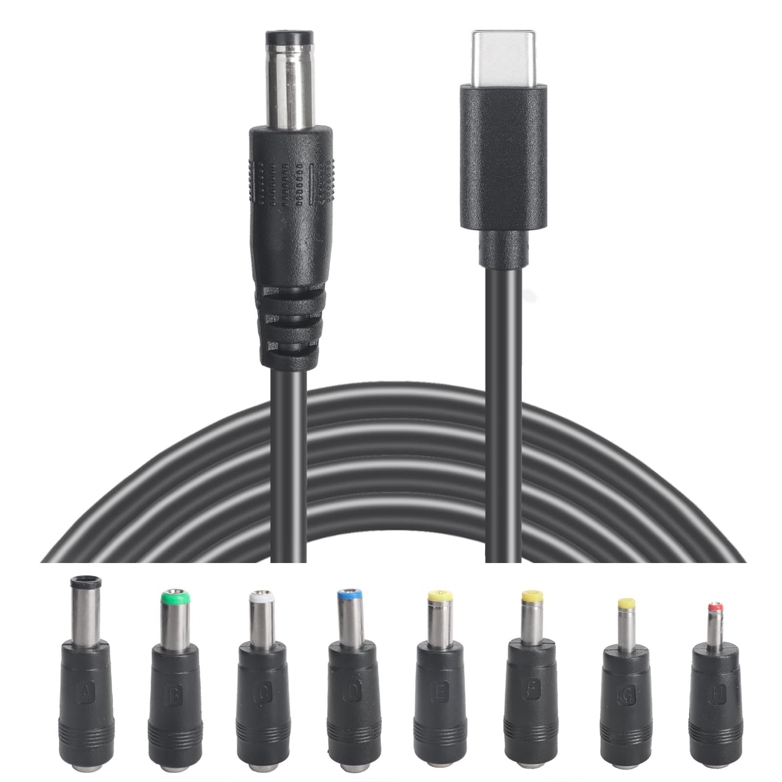 USB C to DC 5.5mm x 2.1mm Power Cable - 12V 3A Output - Compatible with PD Chargers & Power Banks - Perfect for Laptops, Monitors, Routers & LED Strips