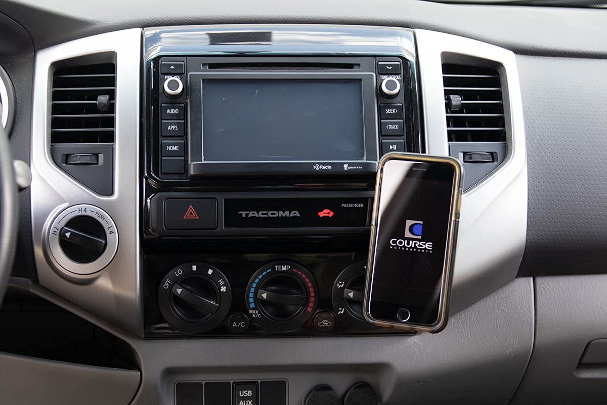 Course Motorsports DirectFit Wireless Charging Car Phone Holder for Toyota Tacoma 2005-2015 - Auto-Grip Phone Mount with Fast Charging (Black) | Perfect for Hands-Free Navigation & Safe Driving