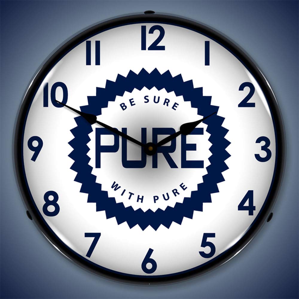 Pure Oil LED Lighted Clock - Modern Decorative Wall Clock with Soft Glow for Living Room, Bedroom & Office | Silent Non-Ticking Battery Operated