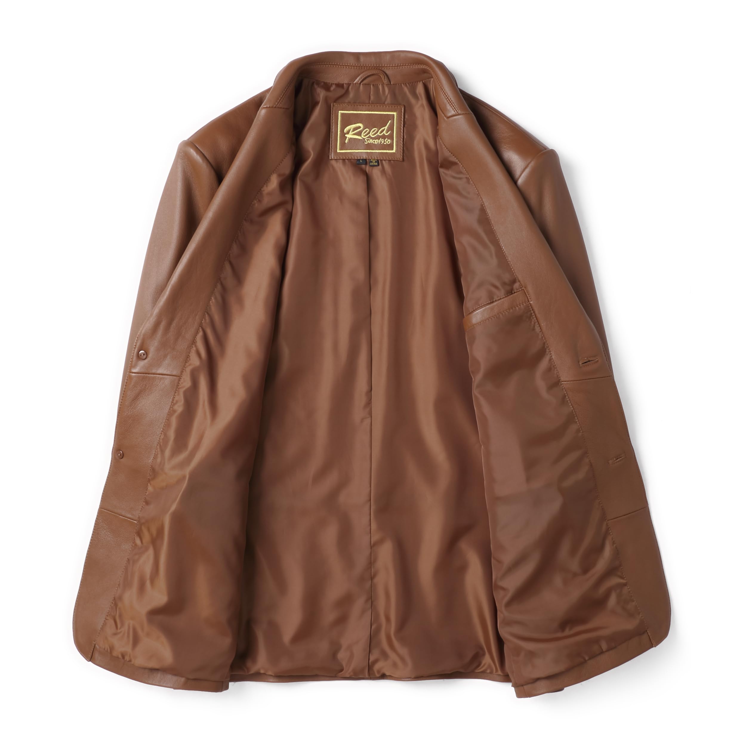 Premium REED Men's Lamb Skin Leather Blazer - Imported Italian Leather Jacket for Business, Date Night & Formal Occasions