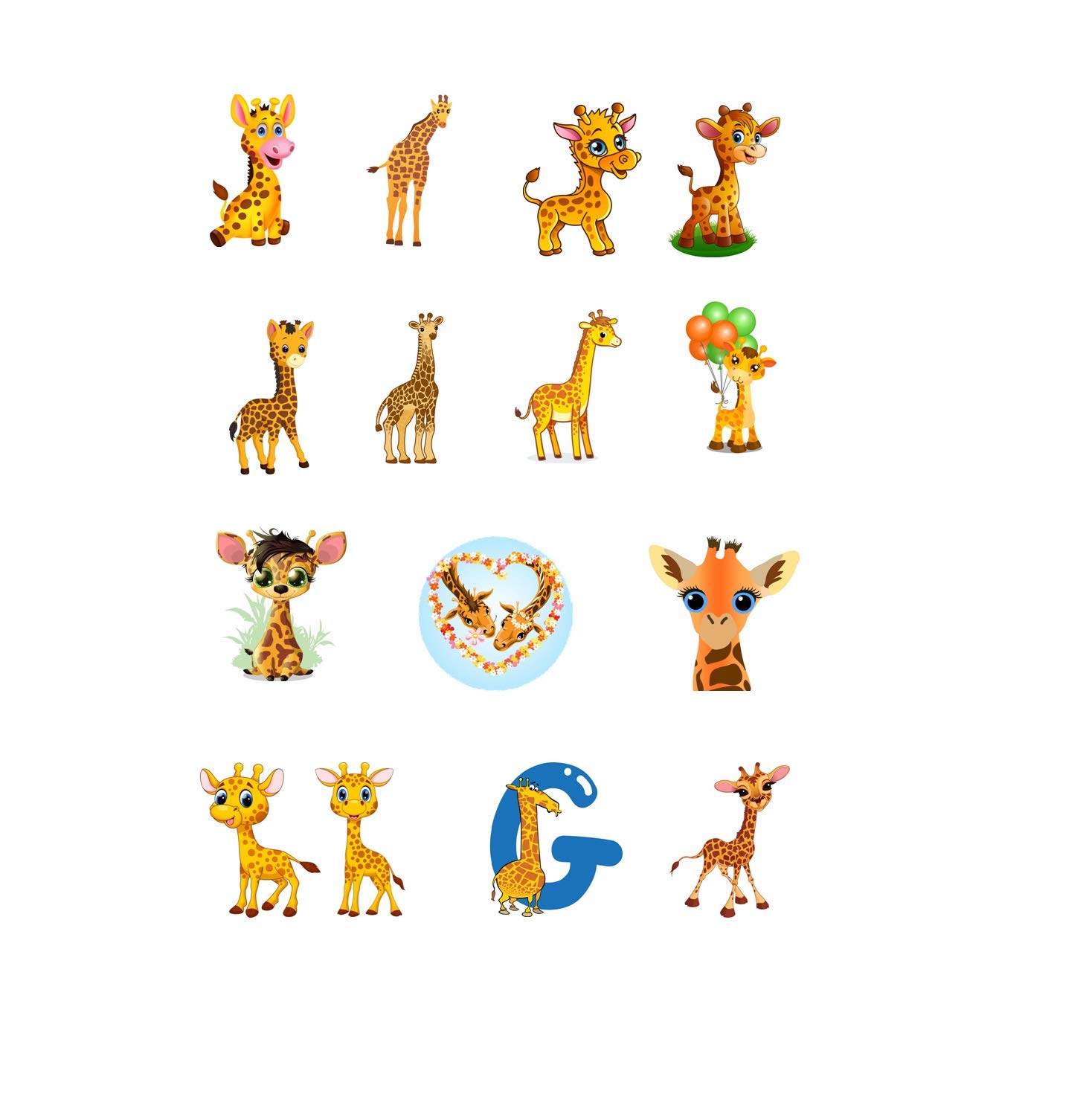 Giraffe Iron-On Transfer Sheet for DIY T-Shirts & Fabric Crafts – Perfect for Kids' Apparel, Custom Gifts & School Projects