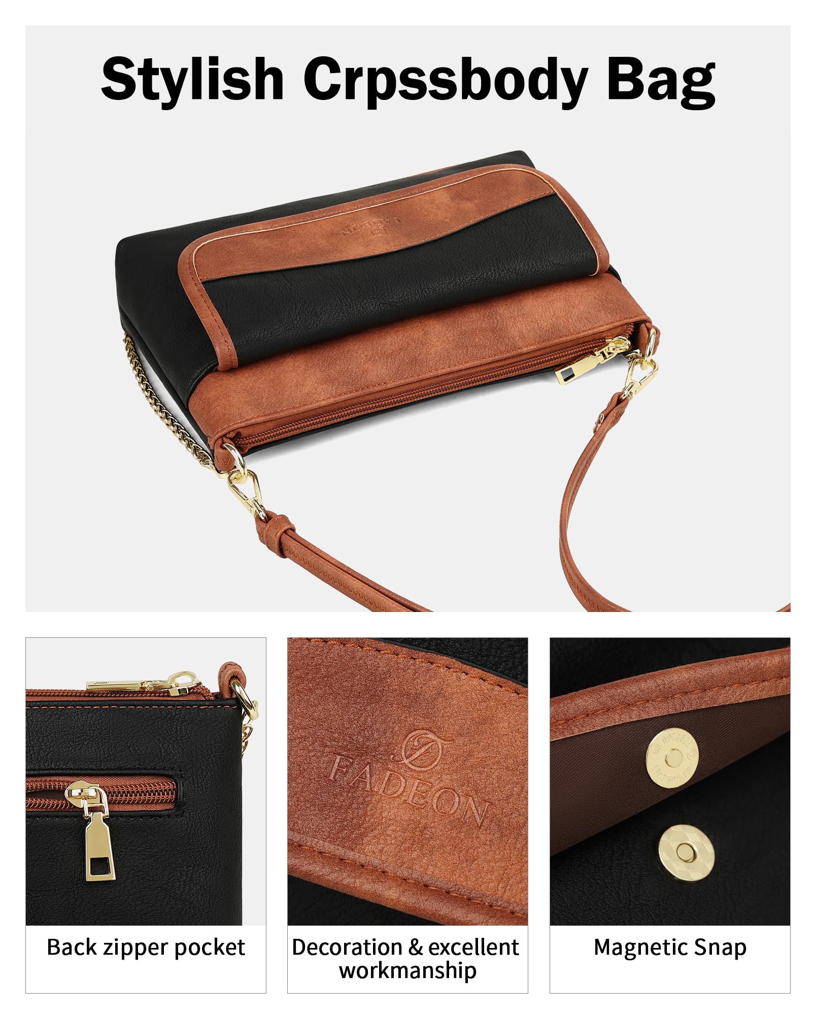 Trendy Vegan Leather Crossbody Bag for Women - Small Designer Shoulder Handbag & Wristlet Purse | Perfect for Everyday Use, Date Nights & Travel Accessories