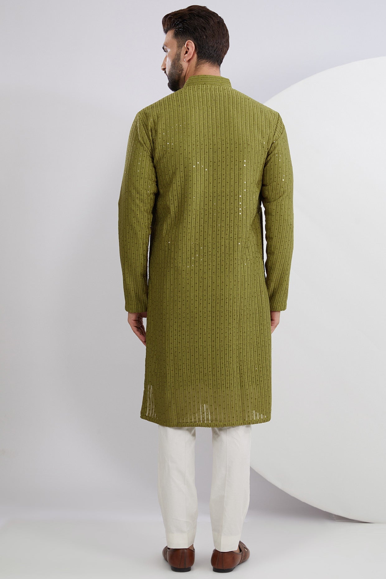 Stylish Mehndi Green Embroidered Kurta for Women | Traditional Indian Tunic Top | Perfect for Festivals, Weddings & Casual Wear