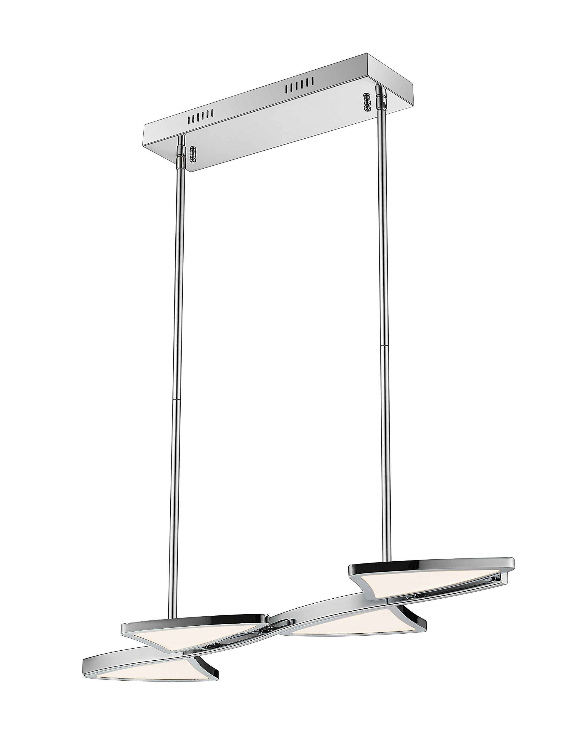 Z-Lite 1003-4CH-LED Modern Chrome Pendant Light Fixture for Kitchen Island, Billiard Table & Dining Room - Energy Efficient LED Lighting Solution