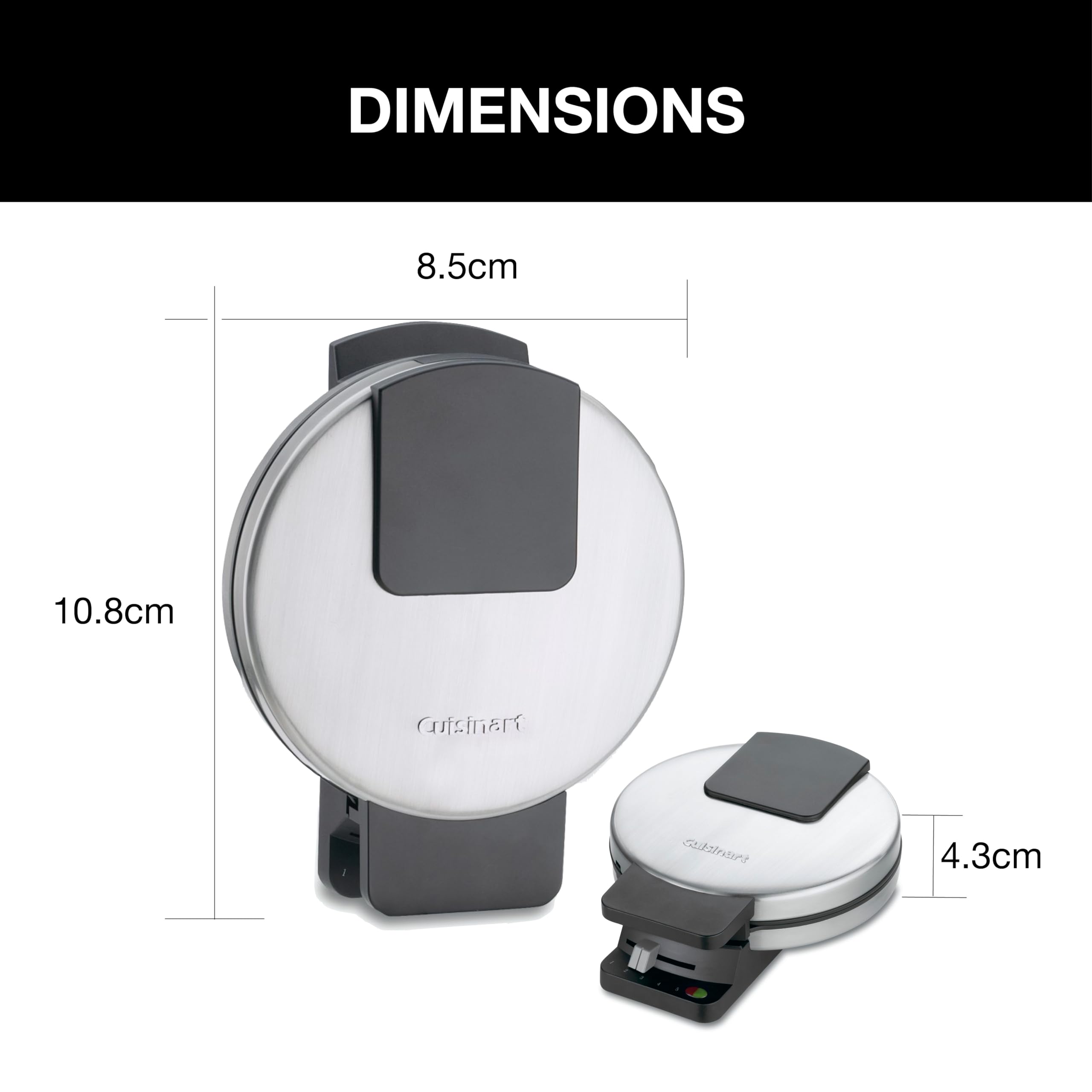 Cuisinart WMR-CAC Traditional Round Waffle Maker - Compact Belgian Waffle Iron for Home, Breakfast & Brunch - Perfect for Pancakes, Waffles & French Toast - Small Kitchen Appliance for Family & Entertaining