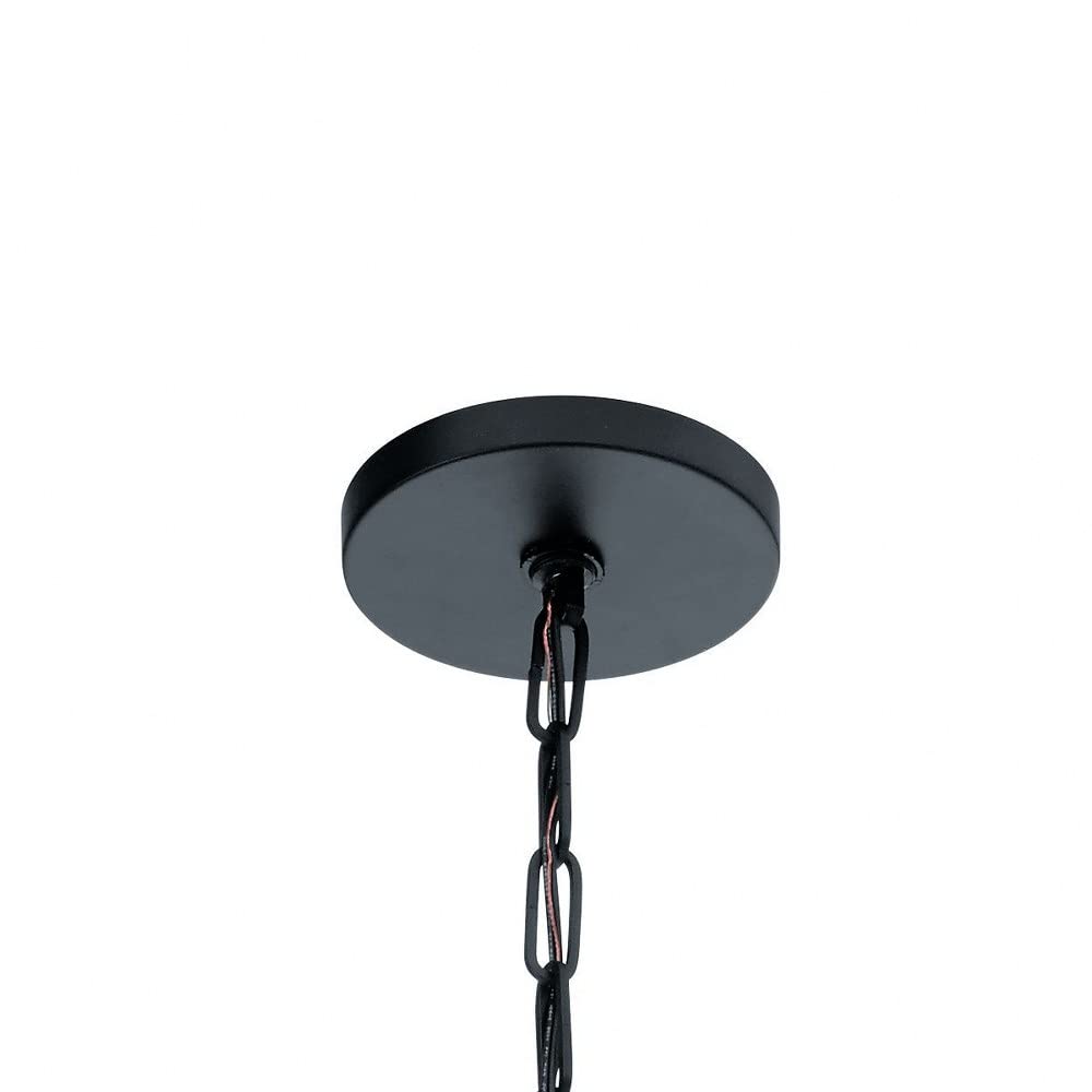 12-Light Farmhouse Caged Foyer Chandelier - Black Metal Rustic Ceiling Light Fixture for Entryway, Dining Room & Kitchen Decor