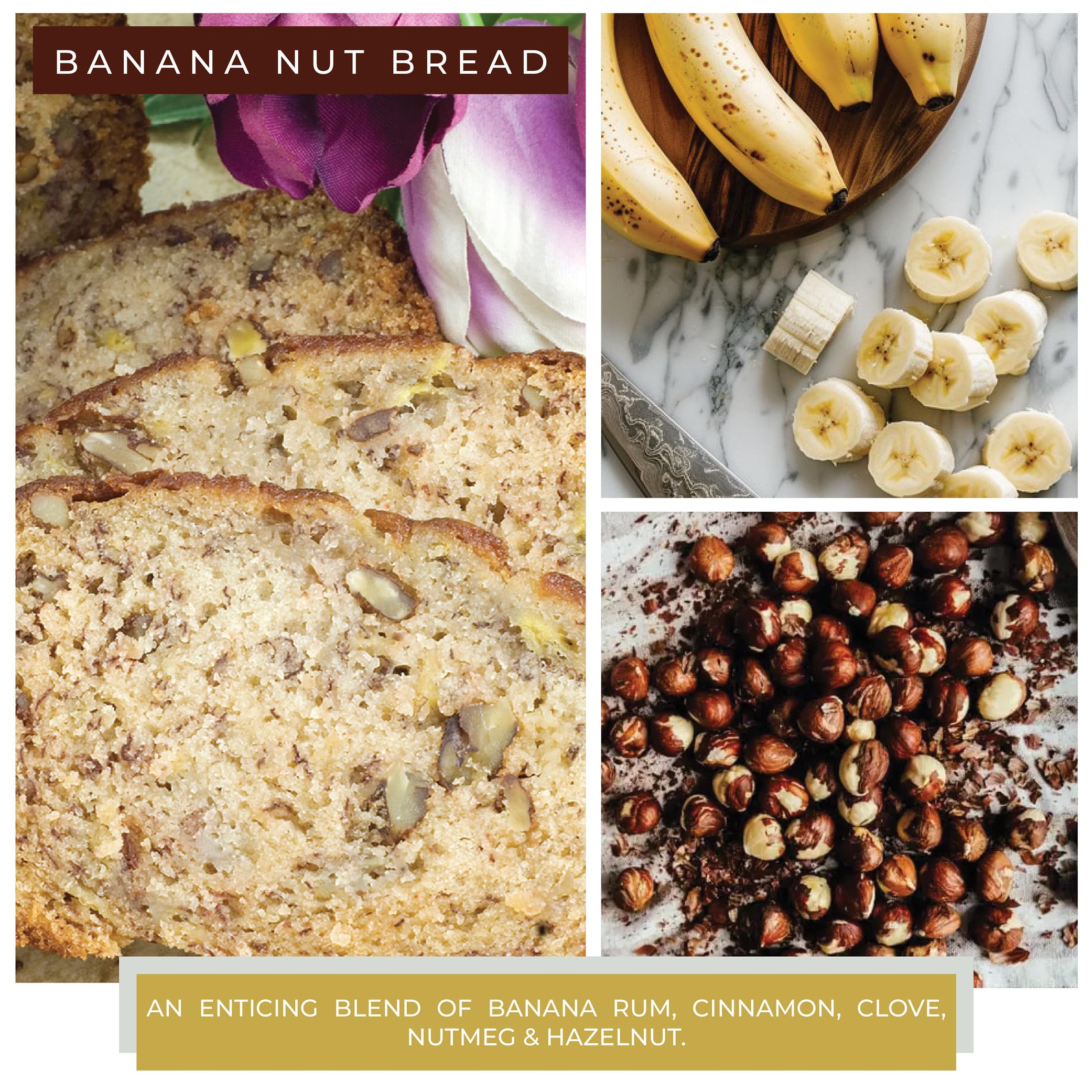 Banana Nut Bread Scented Glass Jar Candle (6oz) - Made in USA, True-to-Life Fragrance with Lid - Perfect for Baby Showers, Nursery Decor & Cozy Home Ambiance