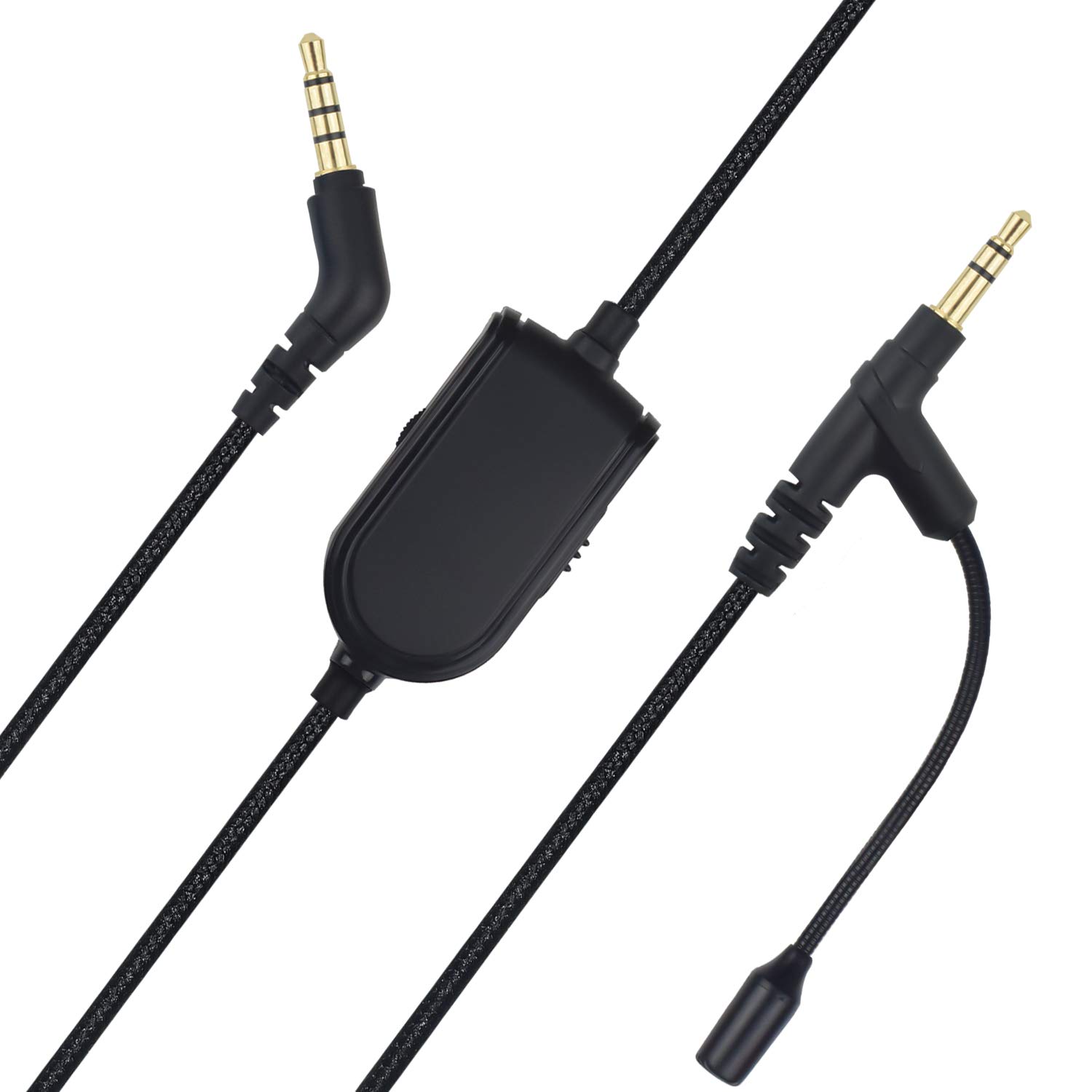 Astro A40 Replacement Cable with Microphone - Inline Mute & Volume Control Cord for Logitech Astro A10/A40 Gaming Headsets - Compatible with Xbox, PS4, PC & Smartphones - Perfect for Gaming, Streaming & Online Chat