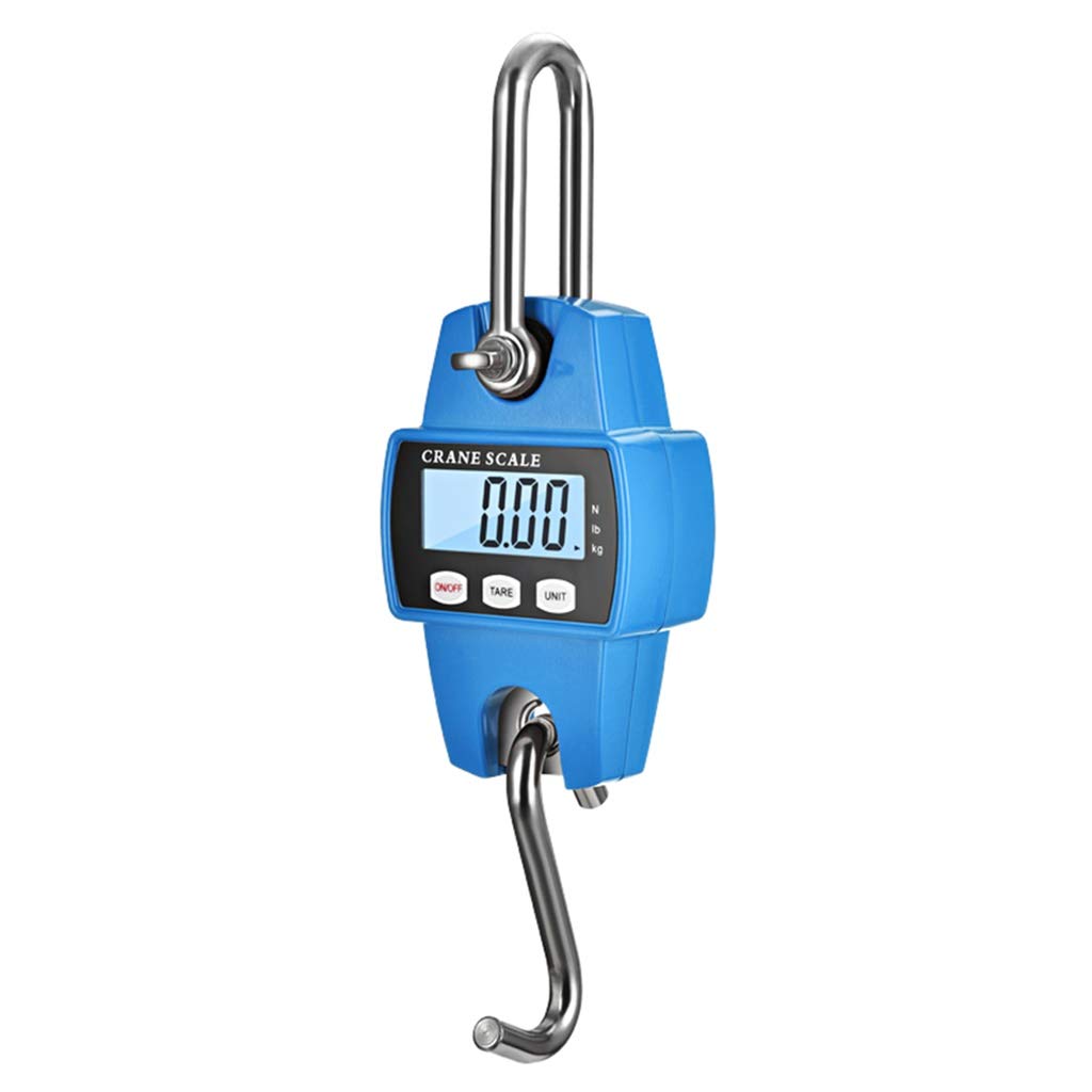 LHHL 300kg Digital Hanging Scale with 0.1kg Precision - Heavy Duty Industrial Crane Scale, LCD Display, High Accuracy Electronic Weighing Device for Farm, Hunting, Warehouse & Logistics (Blue) - Perfect for Weighing Livestock, Equipment & Cargo