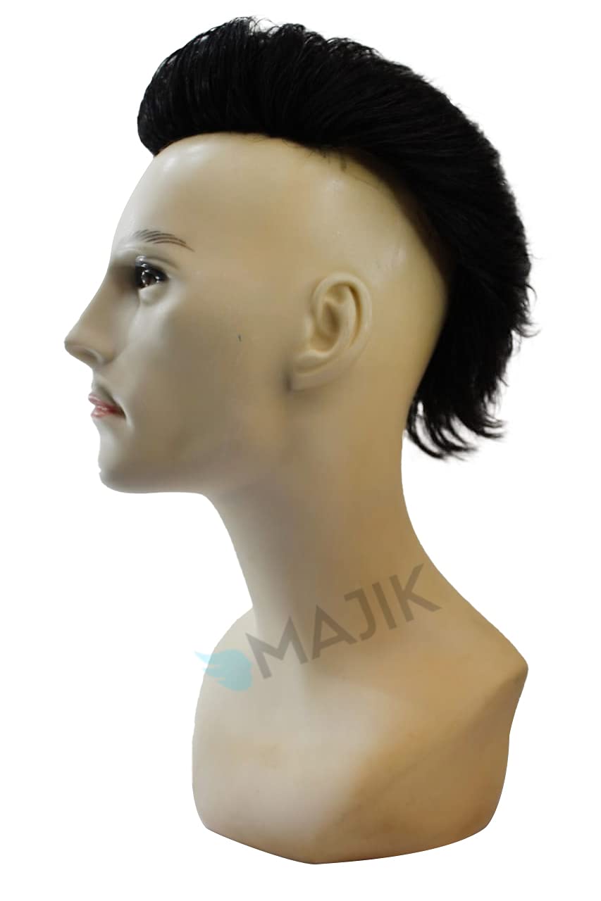 Majik Human Hair Wig Patch Toupee for Men - Dark Brown 9x7 - Works with Clips, Glue or Tape | Natural Looking Hair Replacement for Thinning Hair & Bald Spots | Perfect for Daily Wear, Special Occasions & Confidence Boost