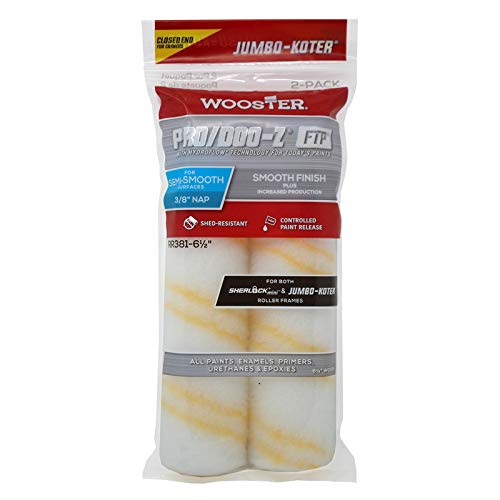 Wooster PRO/DOO-Z 6.5 Inch Woven Paint Roller Cover, 3/8 Inch Nap, 2-Pack (Case of 12) - Professional Grade for Smooth Walls & Ceilings - Perfect for Interior Painting Projects & Home Renovations