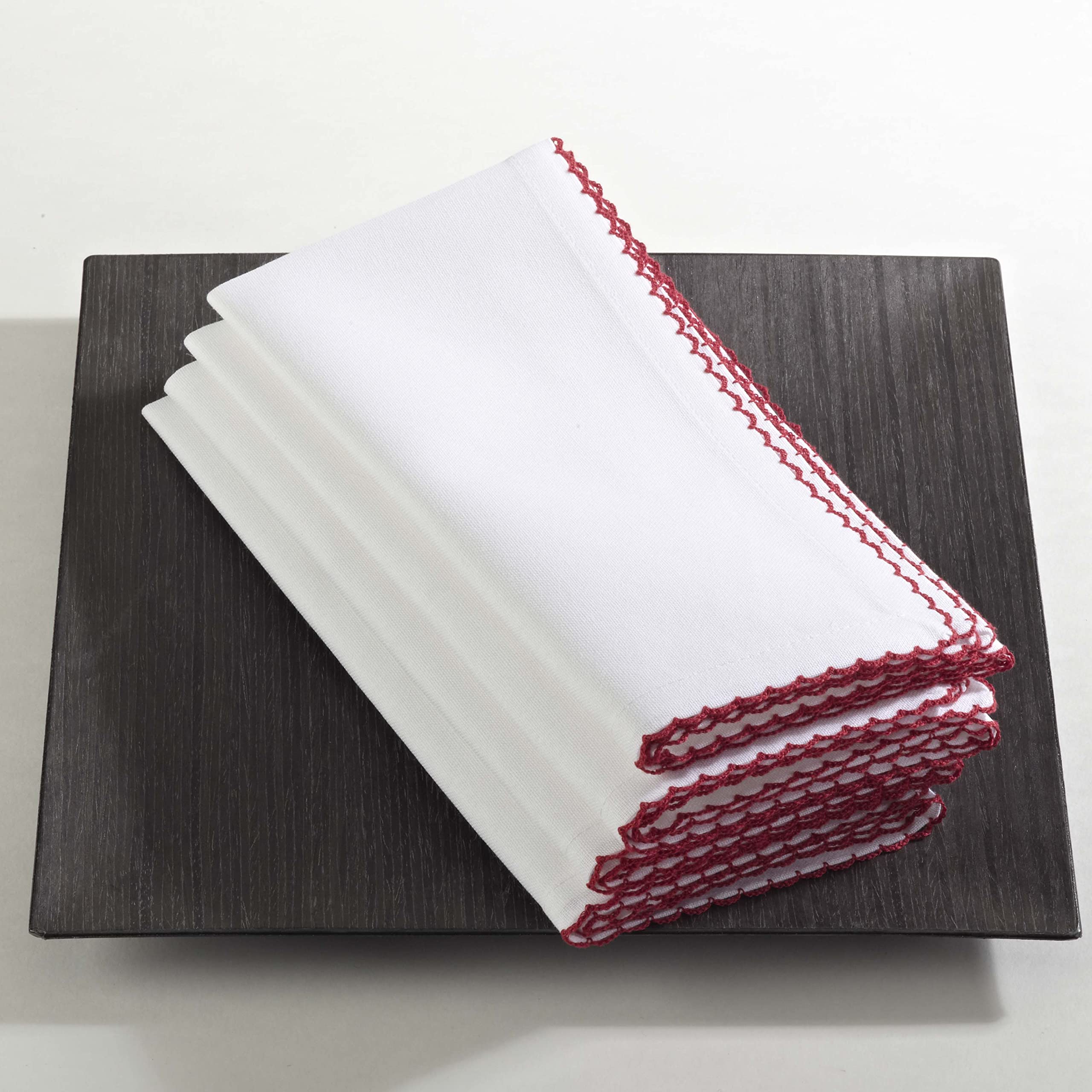 Premium Whip Stitched Table Napkins Set of 4 - Linen Dinner Napkins for Formal Dining, Parties & Everyday Use - Elegant Home Decor & Restaurant Tableware