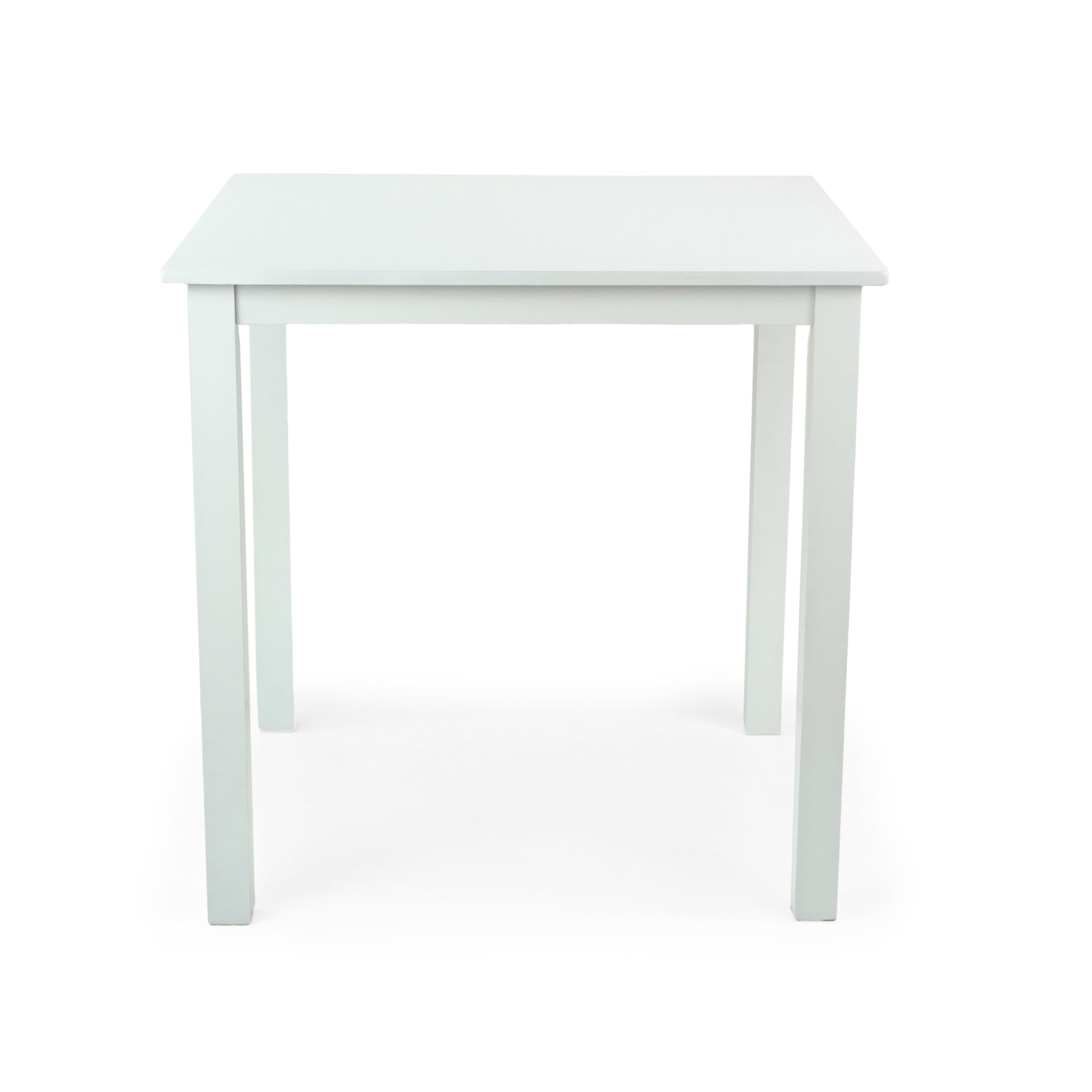 **3-Piece White Solid Wood Dining Set - Square Table & 2 Side Chairs - Classic Kitchen Furniture for Small Spaces & Breakfast Nooks**