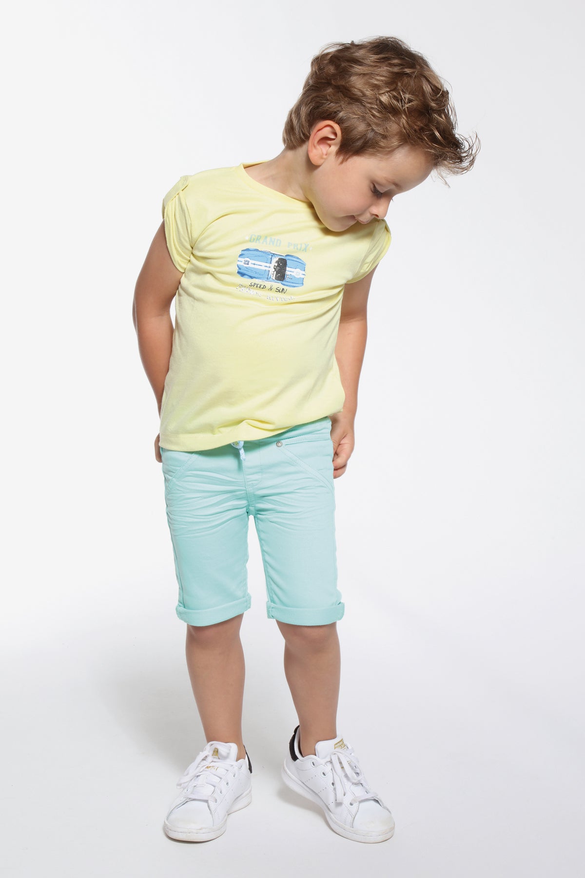 3pommes Green Baby Boys Shorts - Soft Cotton Summer Shorts for Toddlers - Comfortable & Breathable Playwear for Outdoor Activities