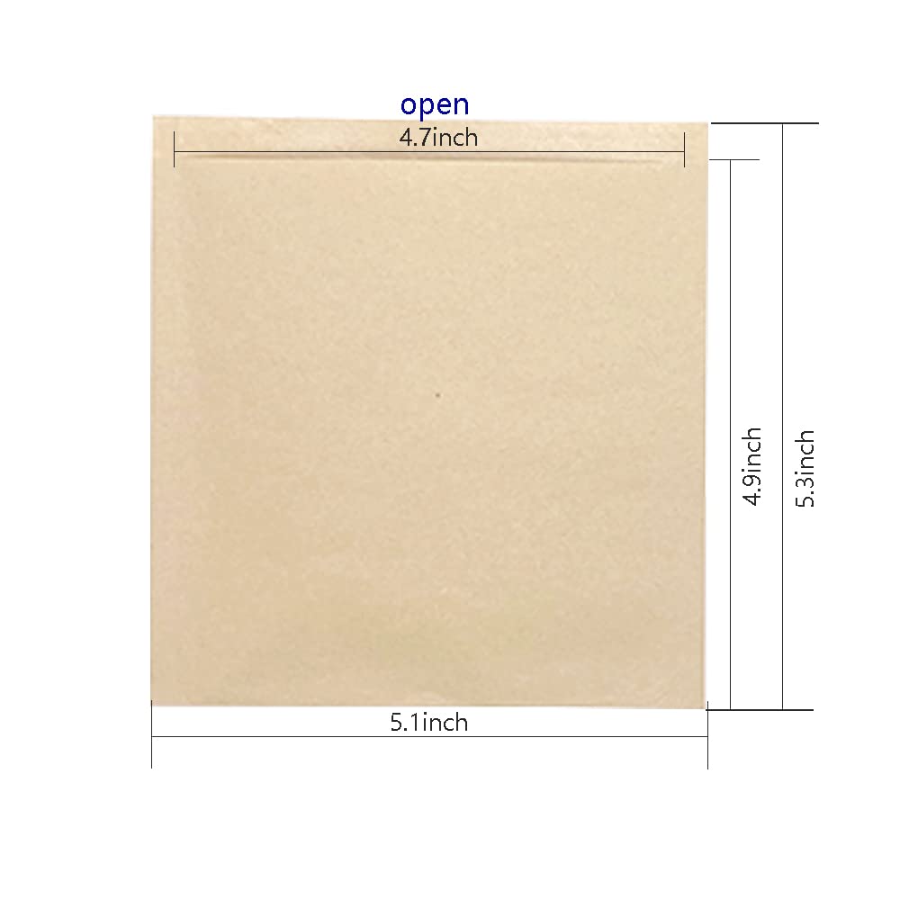 Eco-Friendly Kraft Paper Cookie Bags - 4.52 x 4.92-inch Flat Glassine Wax Treat Snack Bags (100Pcs) for Candies, Chocolate, Pastries, Potato Chips & Desserts | Perfect for Bakery Treats, Party Favors & Gift Packaging