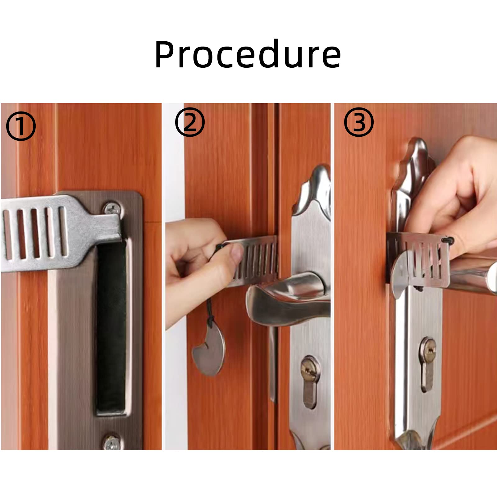 2 Pack Portable Door Lock for Travel - Heavy Duty Stainless Steel Security Lock for Hotels, Apartments, Dorms & Home Safety - Perfect for Solo Travelers & Enhanced Privacy (Silver)