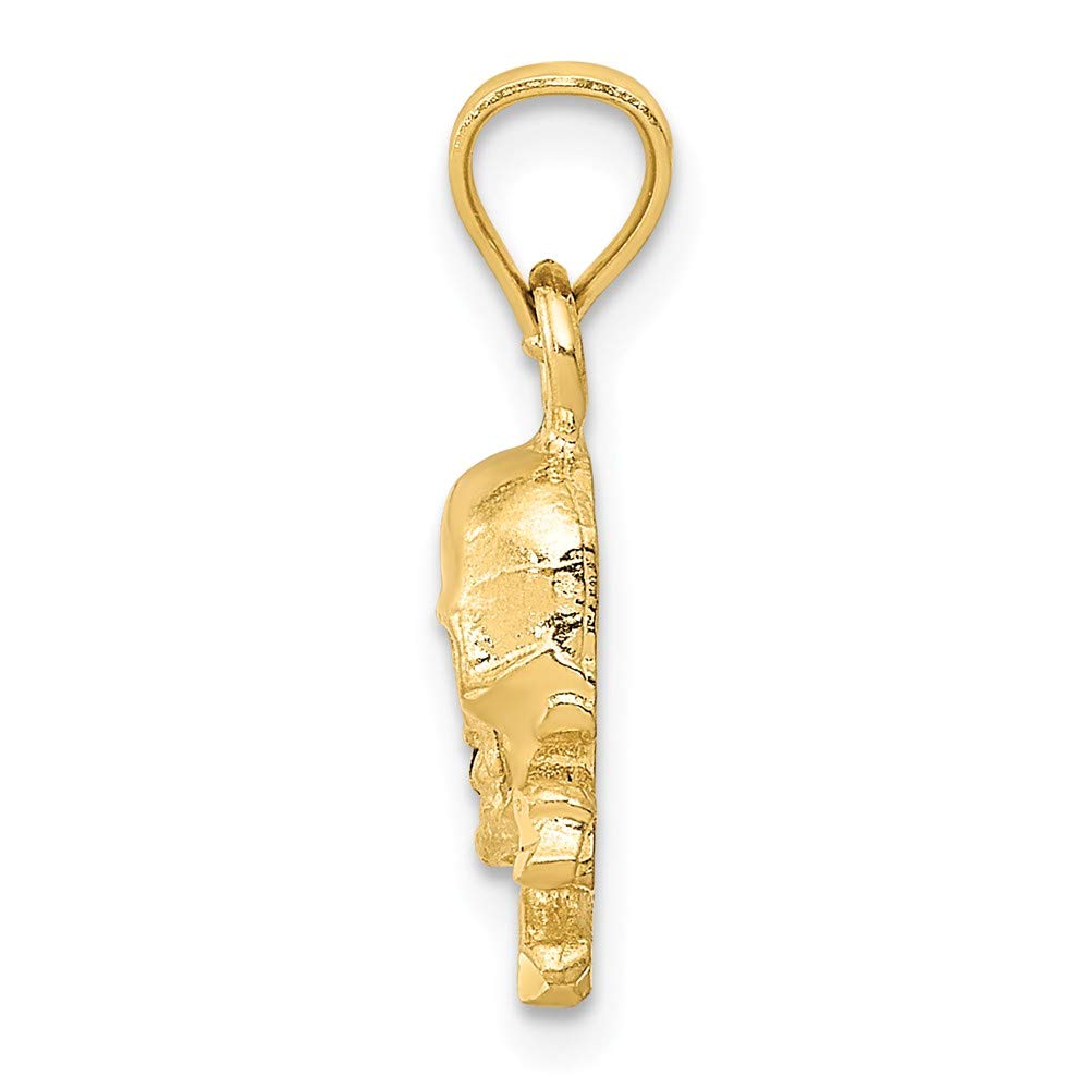 14K Yellow Gold Skull and Crossbones Pendant Necklace for Men - Gothic Jewelry for Punk Rock Style, Biker Fashion & Edgy Outfits