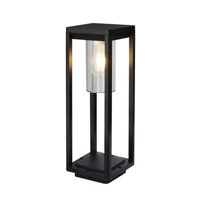 Black Metal Outdoor Post Light with Clear Diffuser - 900mm/450mm Height for Garden, Patio, and Pathway Lighting