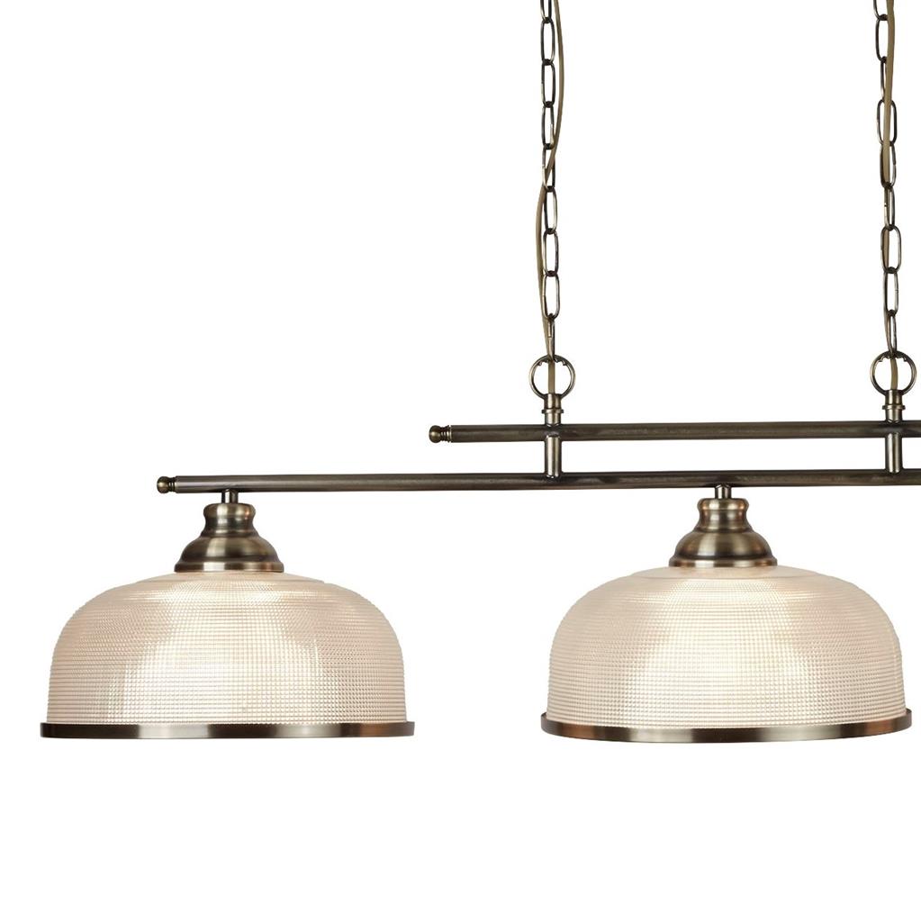 Bistro 2/3Lt Kitchen Light Fixture - Satin Silver/Antique Brass Finish - Modern Pendant Lighting for Dining Room, Island, Bar & Restaurant Decor