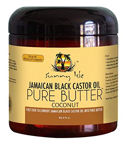Sunny Isle Jamaican Black Castor Oil & Coconut Hair Butter - 8oz (6 Pack) | Natural Hair Growth Treatment for Curly, Dry & Damaged Hair | Deep Conditioning for Braids, Twists & Natural Styles