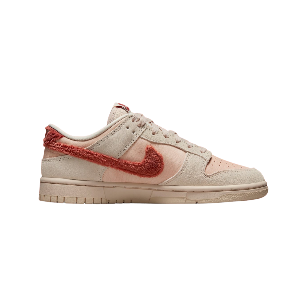Nike Women's Dunk Low Sneakers - Terry Swoosh Shimmer Mars Stone Sanddrift DZ4706-200 | Casual Fashion Shoes for Women | Perfect for Streetwear, Gym & Everyday Wear