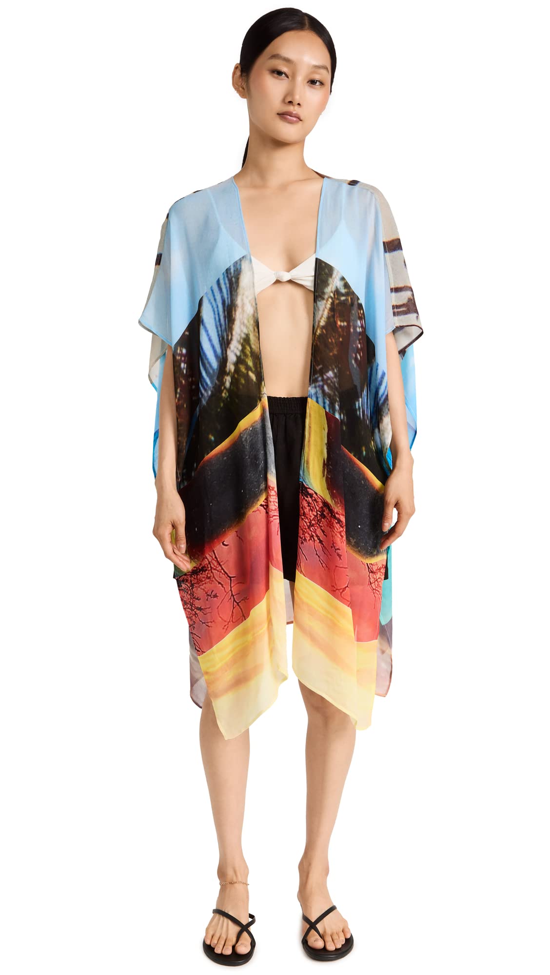 rag & bone Women's Beach Summer Wrap - Lightweight Cover Up, One Size Multi-Color for Pool, Vacation & Beach Day Outfits