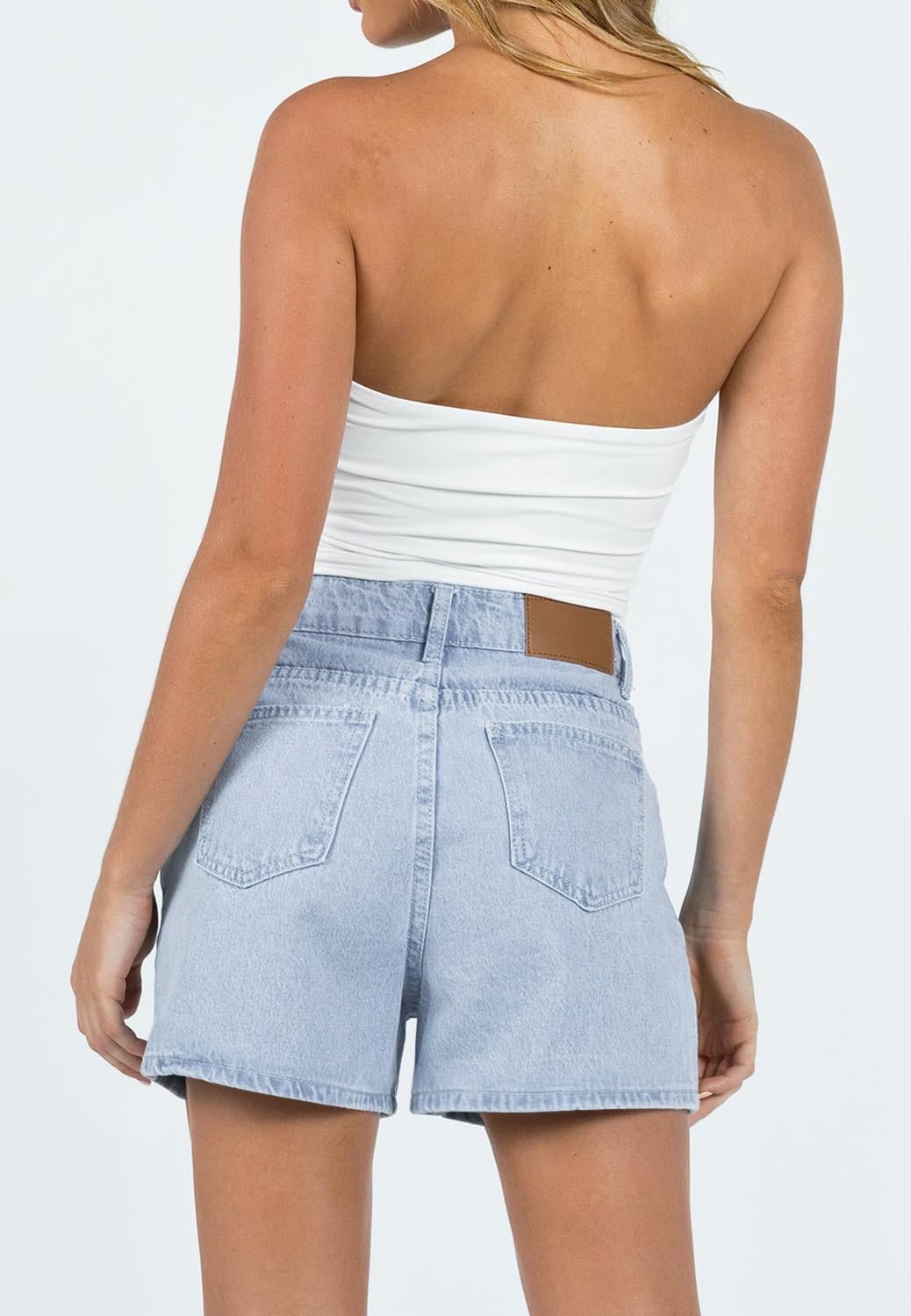 CHICZONE Women's Mid-High Waisted Ripped Denim Jean Shorts - Stretchy Summer Cutoff Shorts for Casual Outfits & Beach Wear | Trendy Distressed Denim Hot Pants
