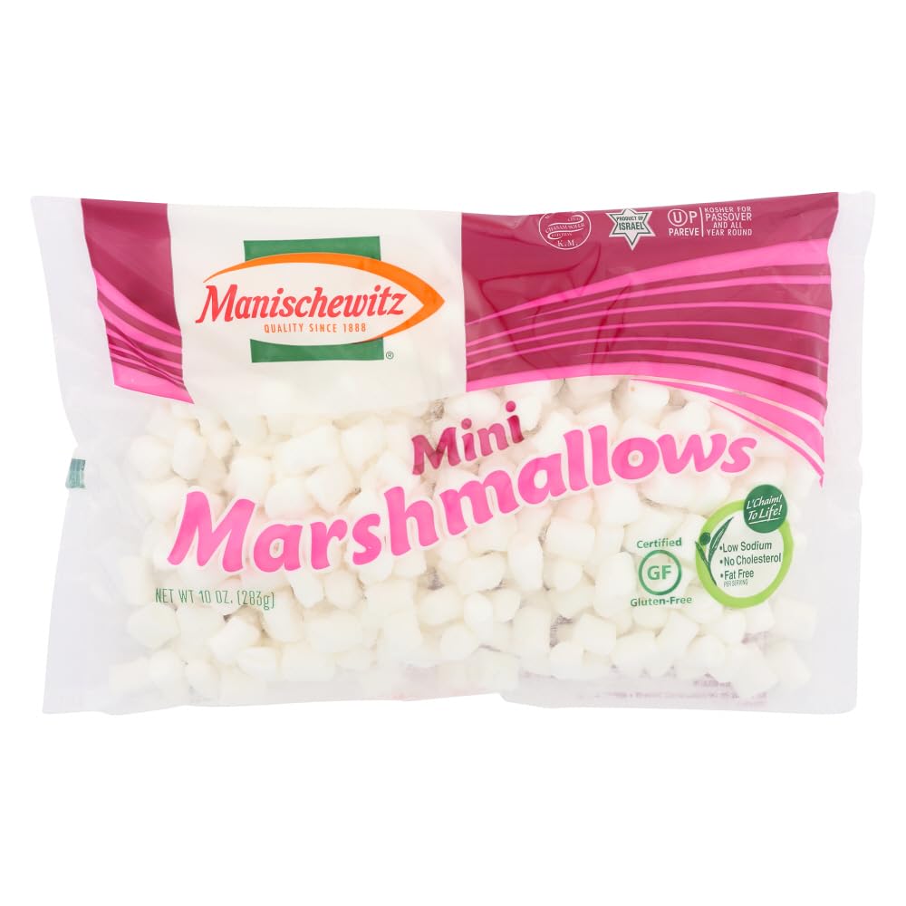 Manischewitz Gluten Free Mini Marshmallows 10oz (2 Pack) - Fat Free, Low Sodium, Kosher Certified | Perfect for Hot Chocolate, Baking & Passover Desserts