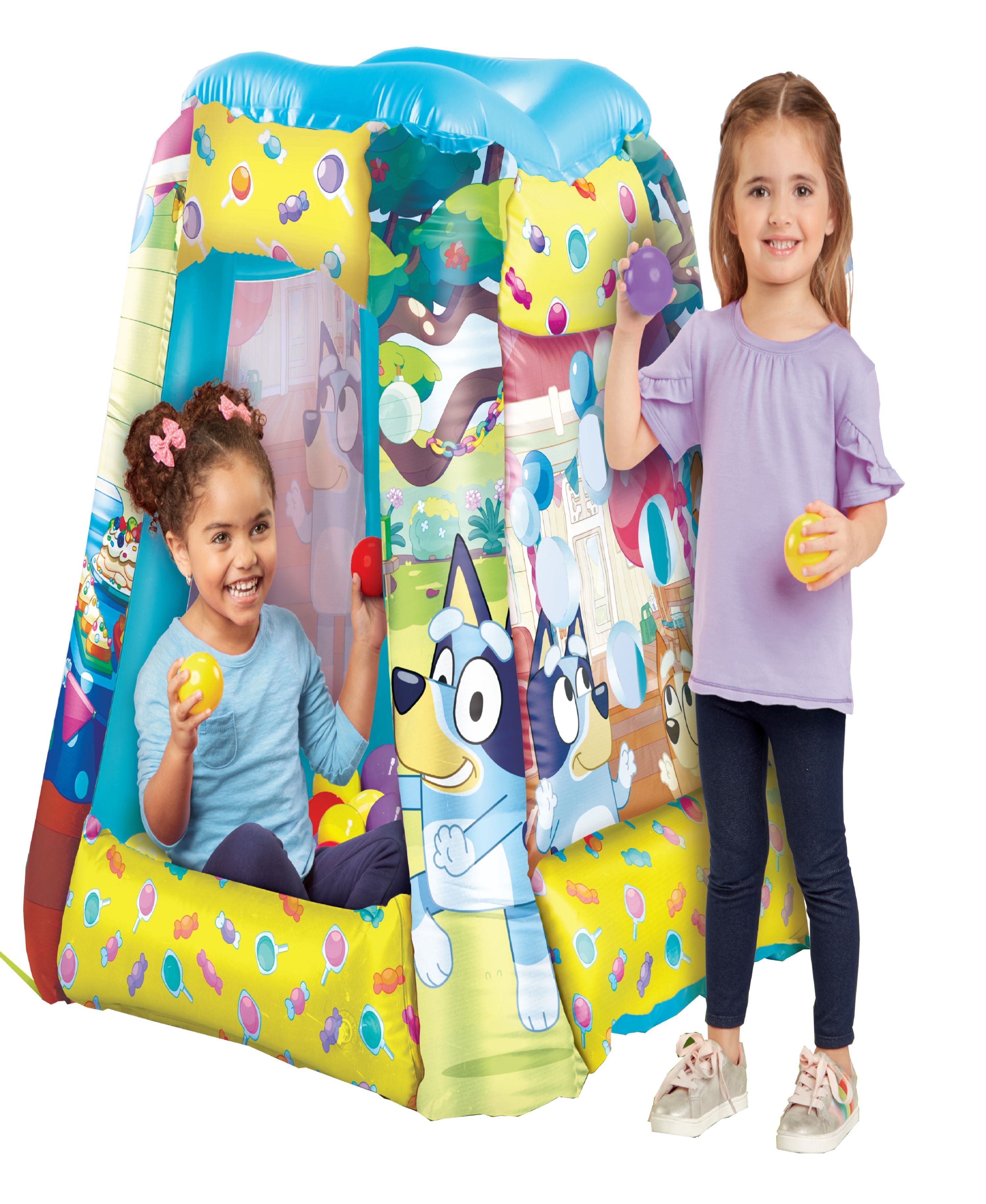 Bluey Ball Pit with 20 Balls - Kids Playland with Colorful Character Graphics - Perfect for Indoor Playrooms, Birthday Parties & Toddler Playtime