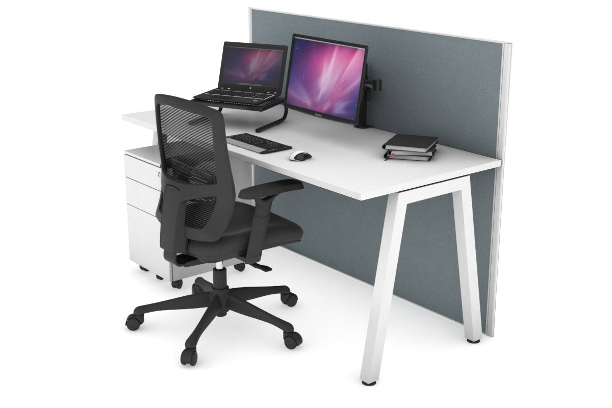 Horizon Quadro A Legs Office Desk - 1600L x 700W Modern Workstation for Home & Office - Perfect for Remote Work, Study & Professional Workspaces
