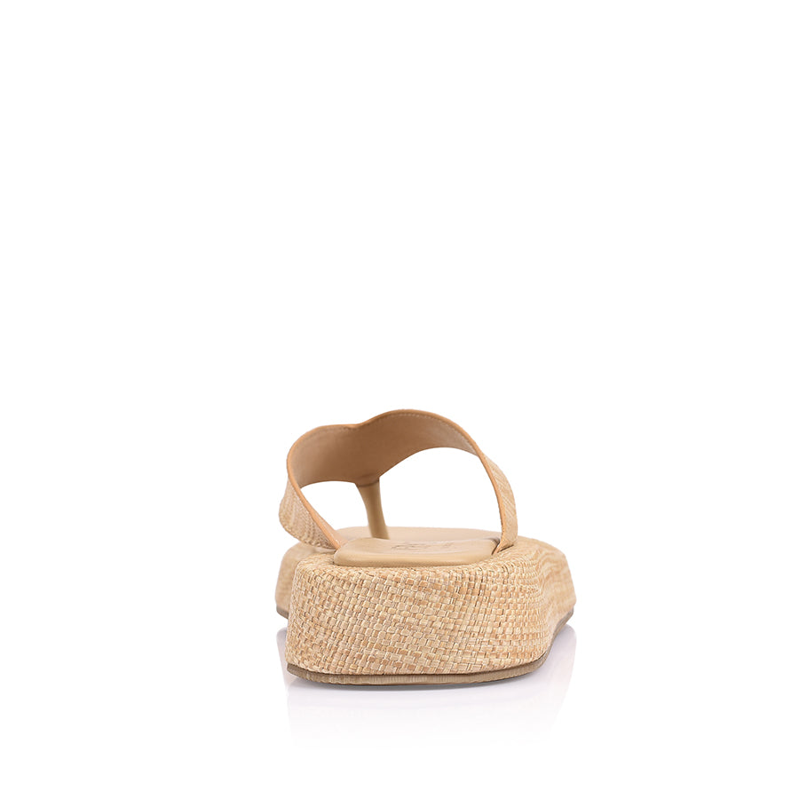 Bouncer II Flatform Thongs - Natural Raffia Sandals for Women | Comfortable Beach Slides, Summer Vacation Shoes for Pool, Outdoors & Casual Wear