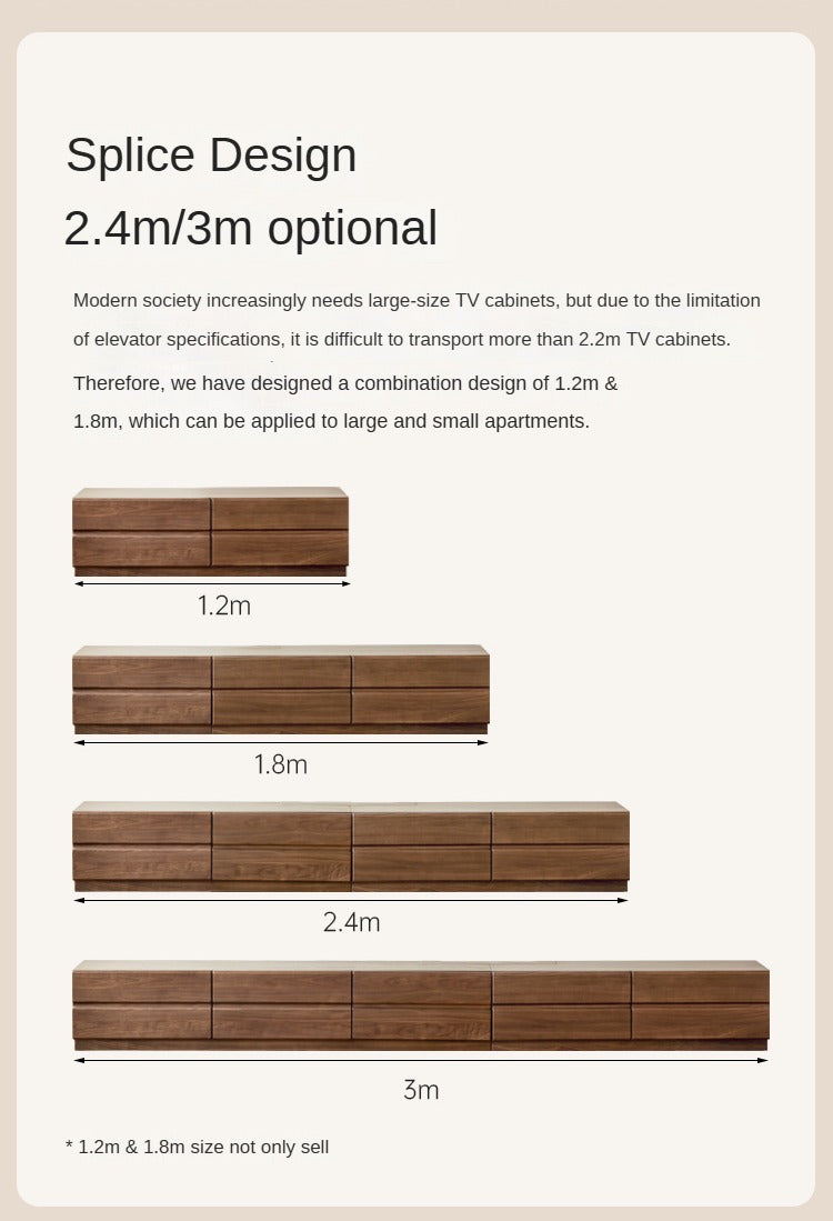 Solid Oak & Black Walnut Wood TV Stand - Rustic Modern Entertainment Center for Living Room, Home Theater & Media Storage