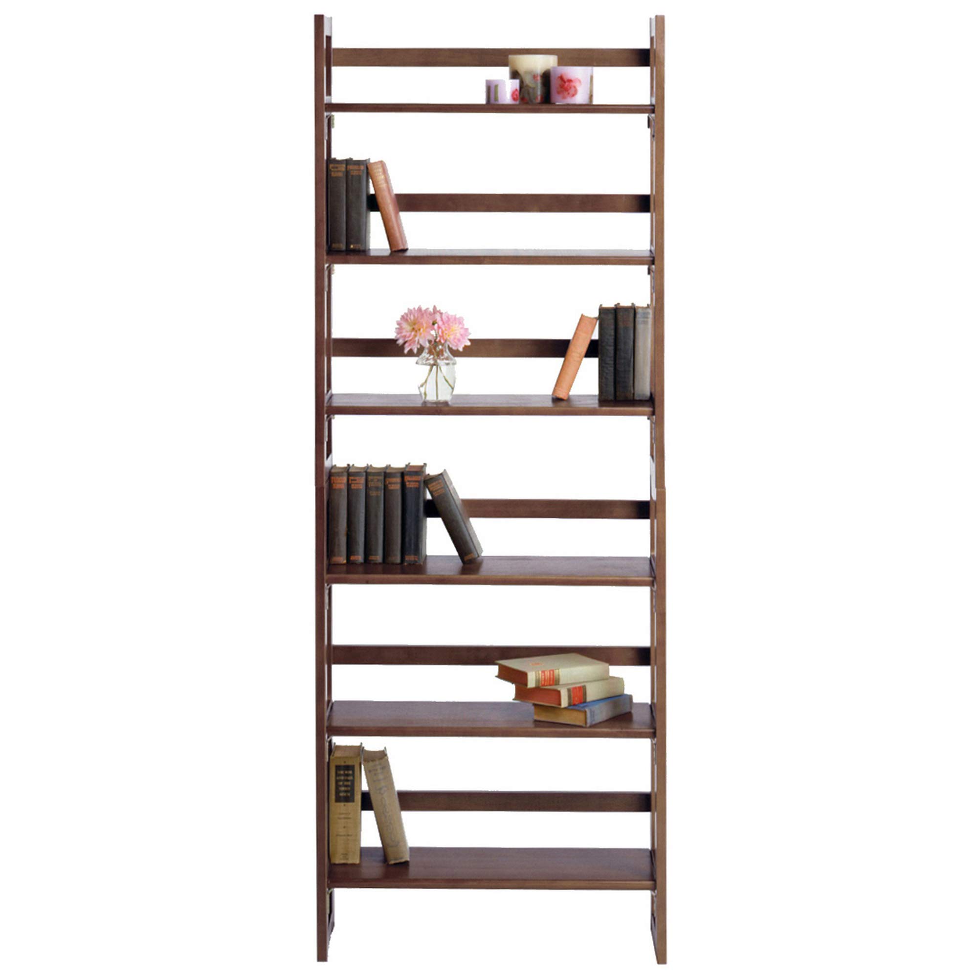 Winsome Wood Terry 3-Tier Walnut Shelving Unit - Stylish Storage for Living Room, Bedroom, or Office Organization
