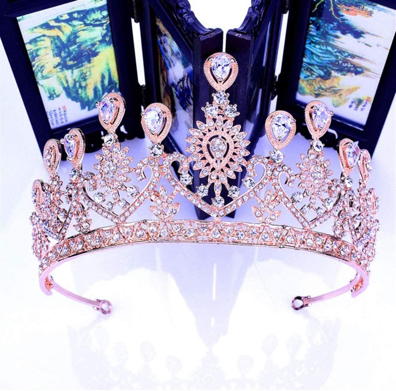 Auoeer Vintage Bridal Tiara Crown - Gold Goddess Wedding Headpiece for Brides, Bridesmaids & Prom | Perfect for Weddings, Parties & Special Occasions