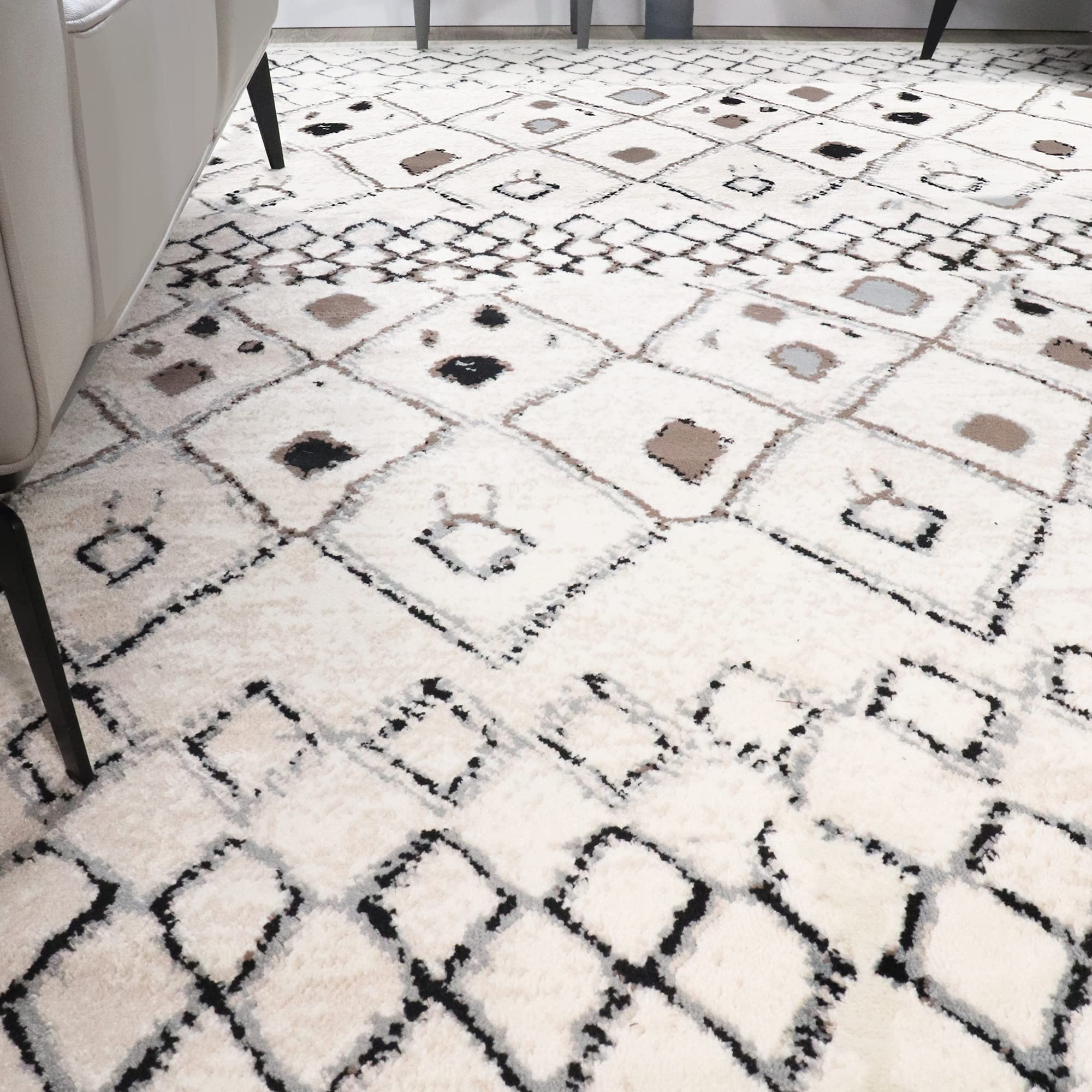 Premium Flintstone 5' x 8' Indoor Area Rug - Non-Slip Durable Floor Mat for Living Room, Bedroom, Dining Room, Kitchen & Office - Farmhouse Modern Decor for Tile & Carpet - Perfect Under Table, Sofa or Entryway