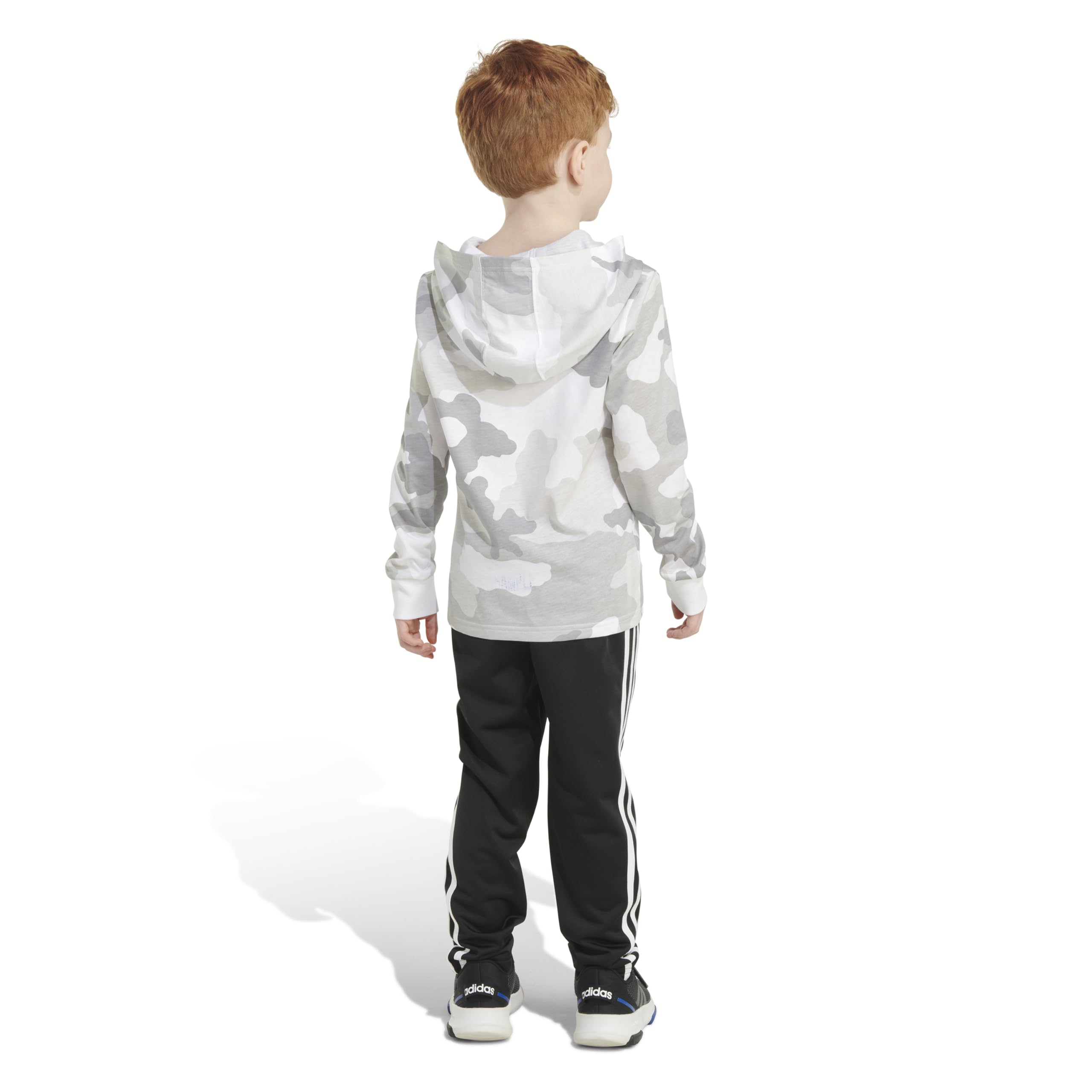 Adidas Boys Long Sleeve Camo Fleece Hooded Pullover Set - Warm Winter Outfit for Kids, Perfect for Outdoor Activities, School & Casual Wear