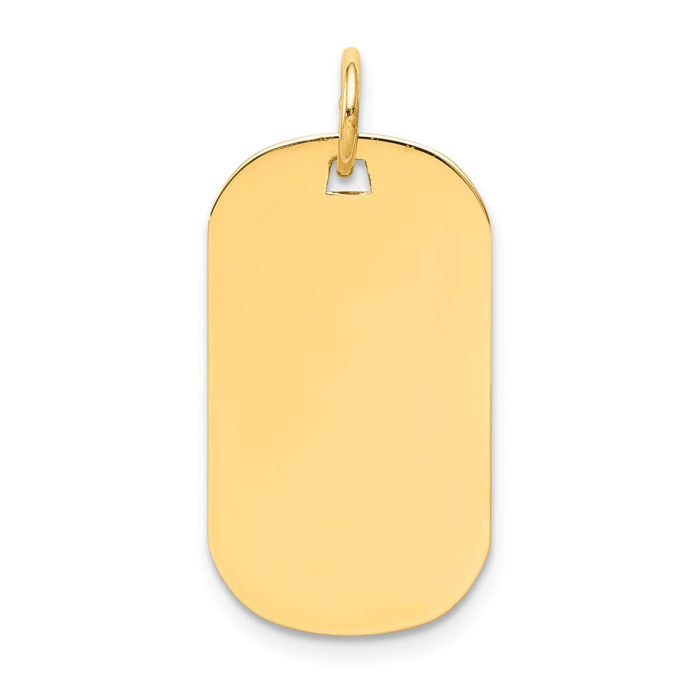 14K Solid Yellow Gold Engravable Dog Tag Charm Pendant - 0.009 Gauge Plain Disc for Necklace, Jewelry Making & Personalized Gifts | Perfect for Pet Memorials, Military Style & Fashion Accessories