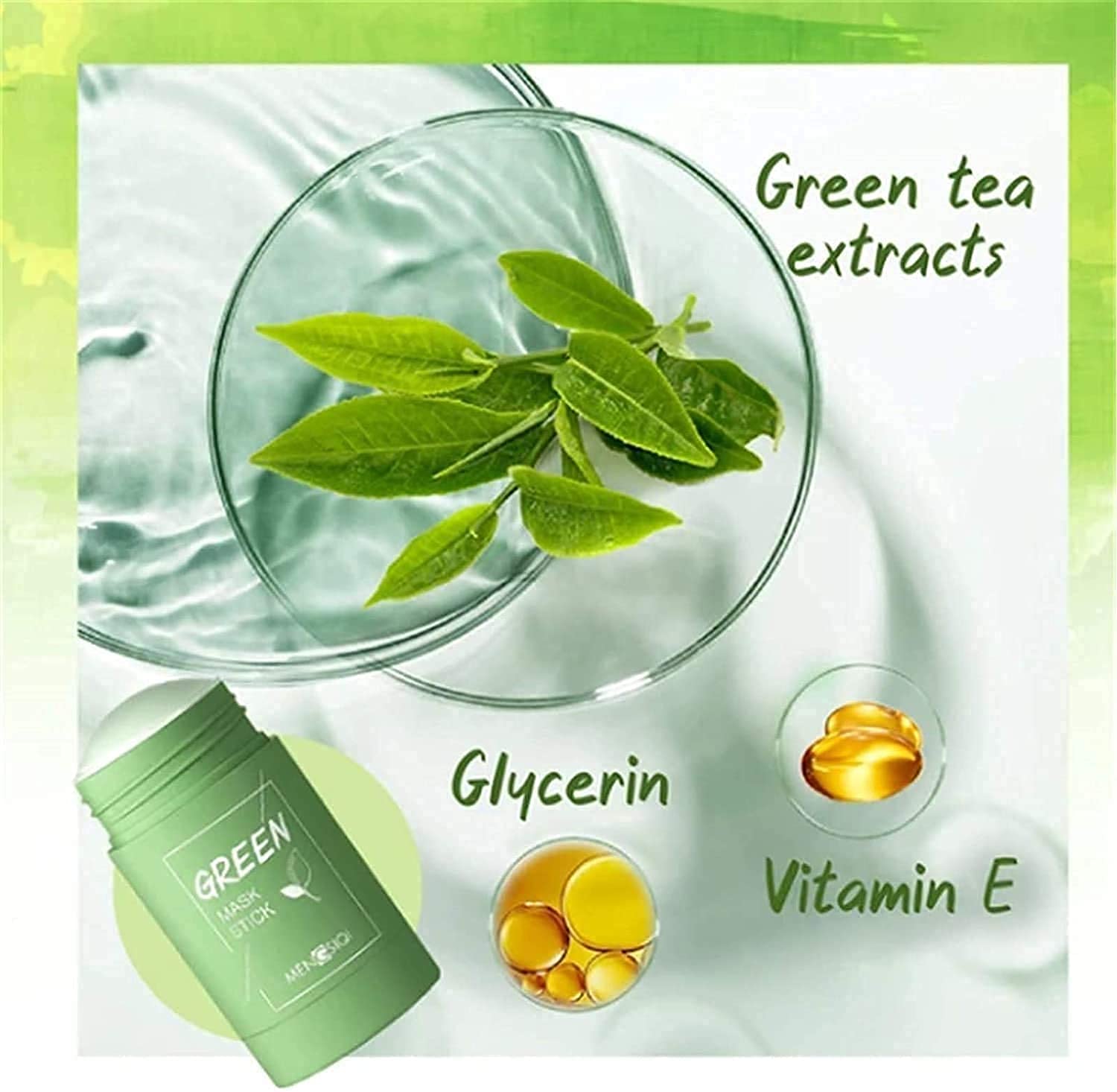 GLOWY Himalayan Neem Face Wash & Green Tea Stick Mask - Natural Skincare Combo for Men & Women | Deep Cleansing & Brightening | Perfect for Daily Use & Spa Nights